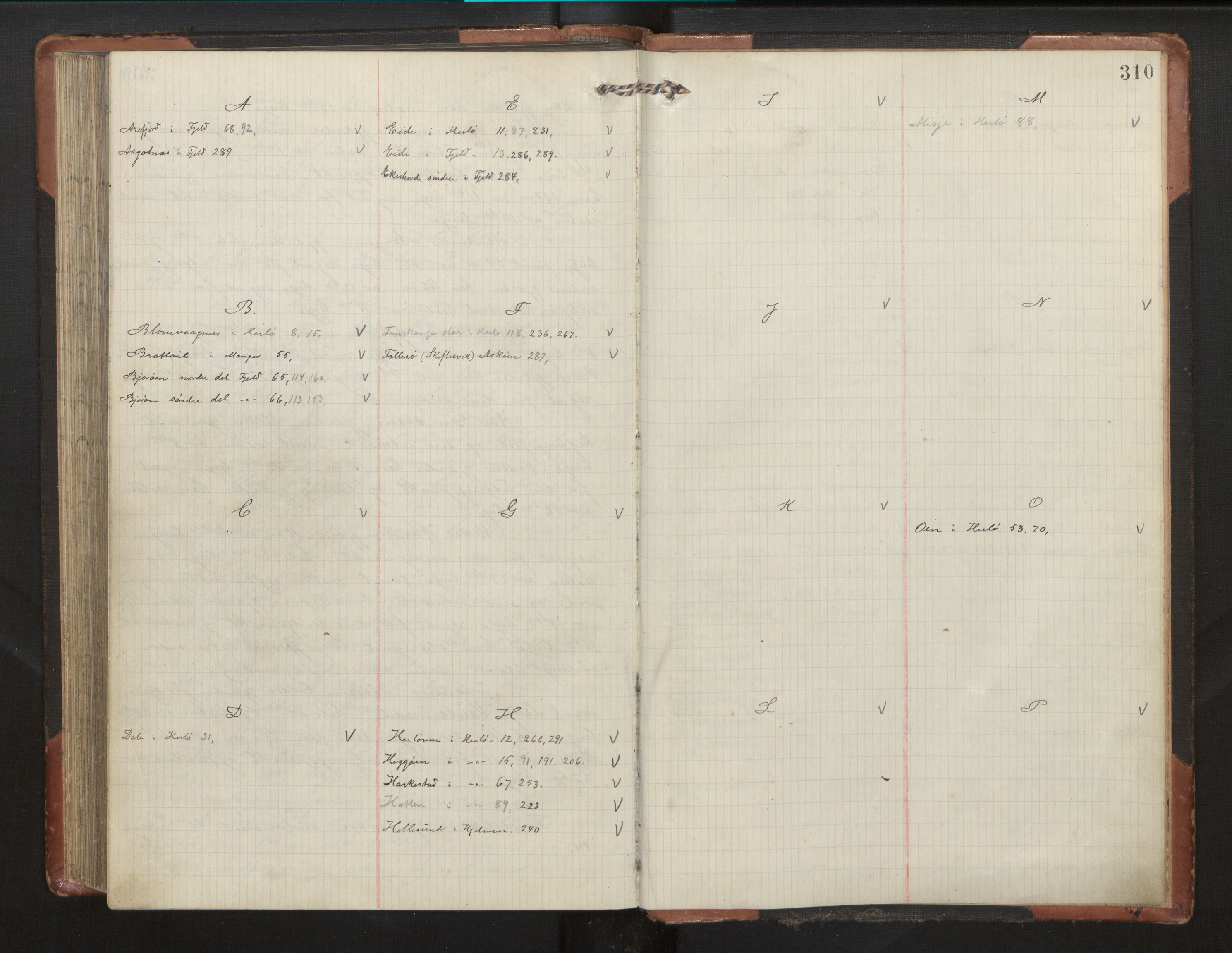 Hordaland jordskiftedøme - II Ytre Nordhordland jordskiftedistrikt, AV/SAB-A-6901/A/Aa/L0023: Forhandlingsprotokoll, 1911-1915, p. 309b-310a