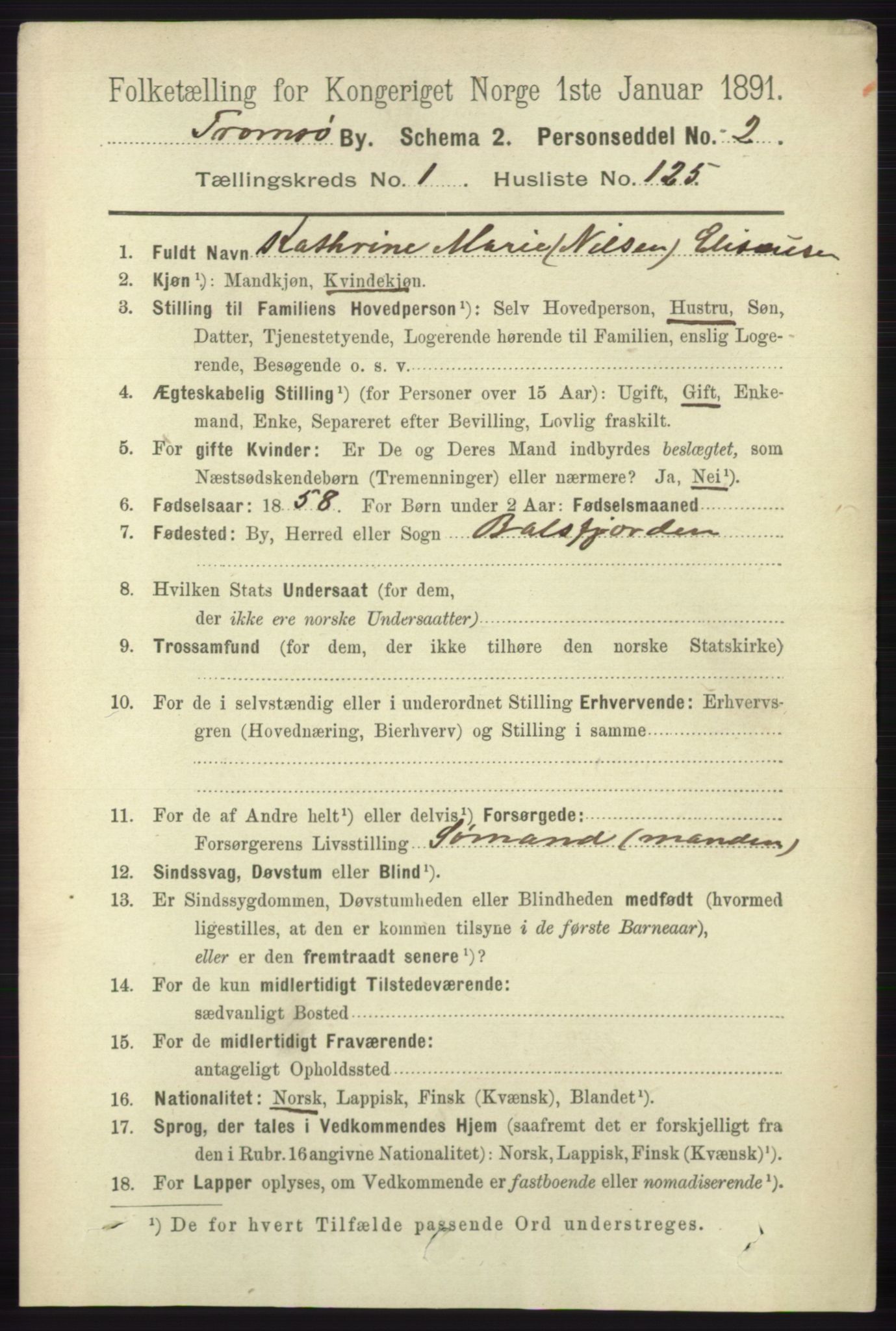RA, 1891 census for 1902 Tromsø, 1891, p. 1577