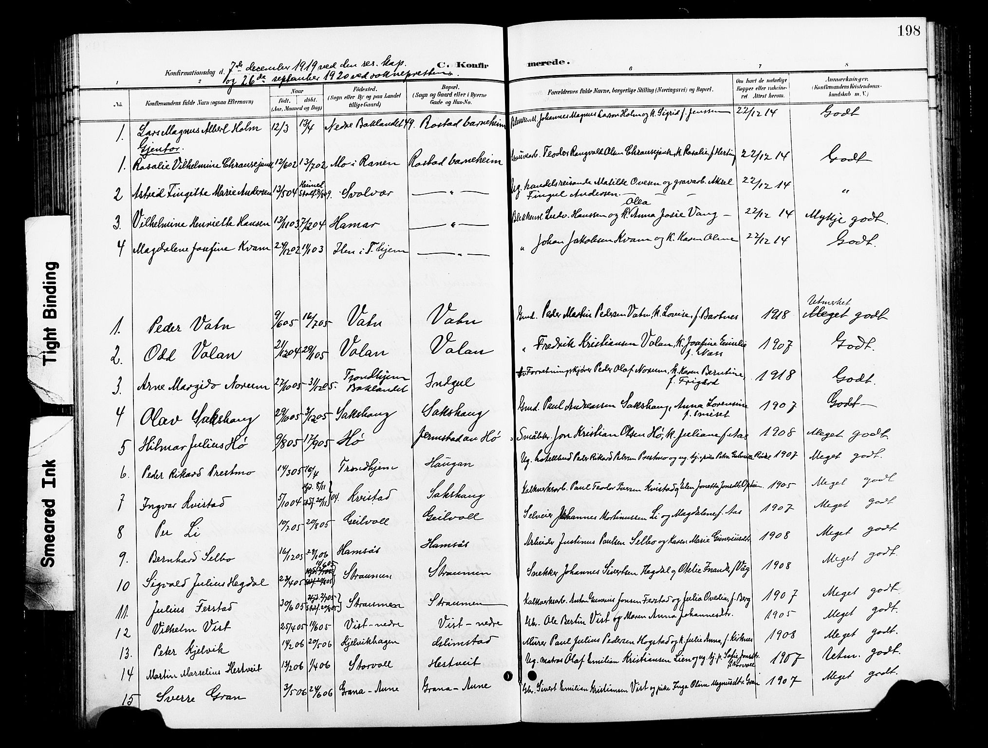 Ministerialprotokoller, klokkerbøker og fødselsregistre - Nord-Trøndelag, AV/SAT-A-1458/730/L0302: Parish register (copy) no. 730C05, 1898-1924, p. 198