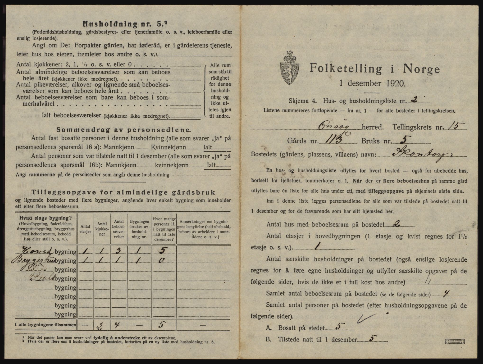 SAO, 1920 census for Onsøy, 1920, p. 2658