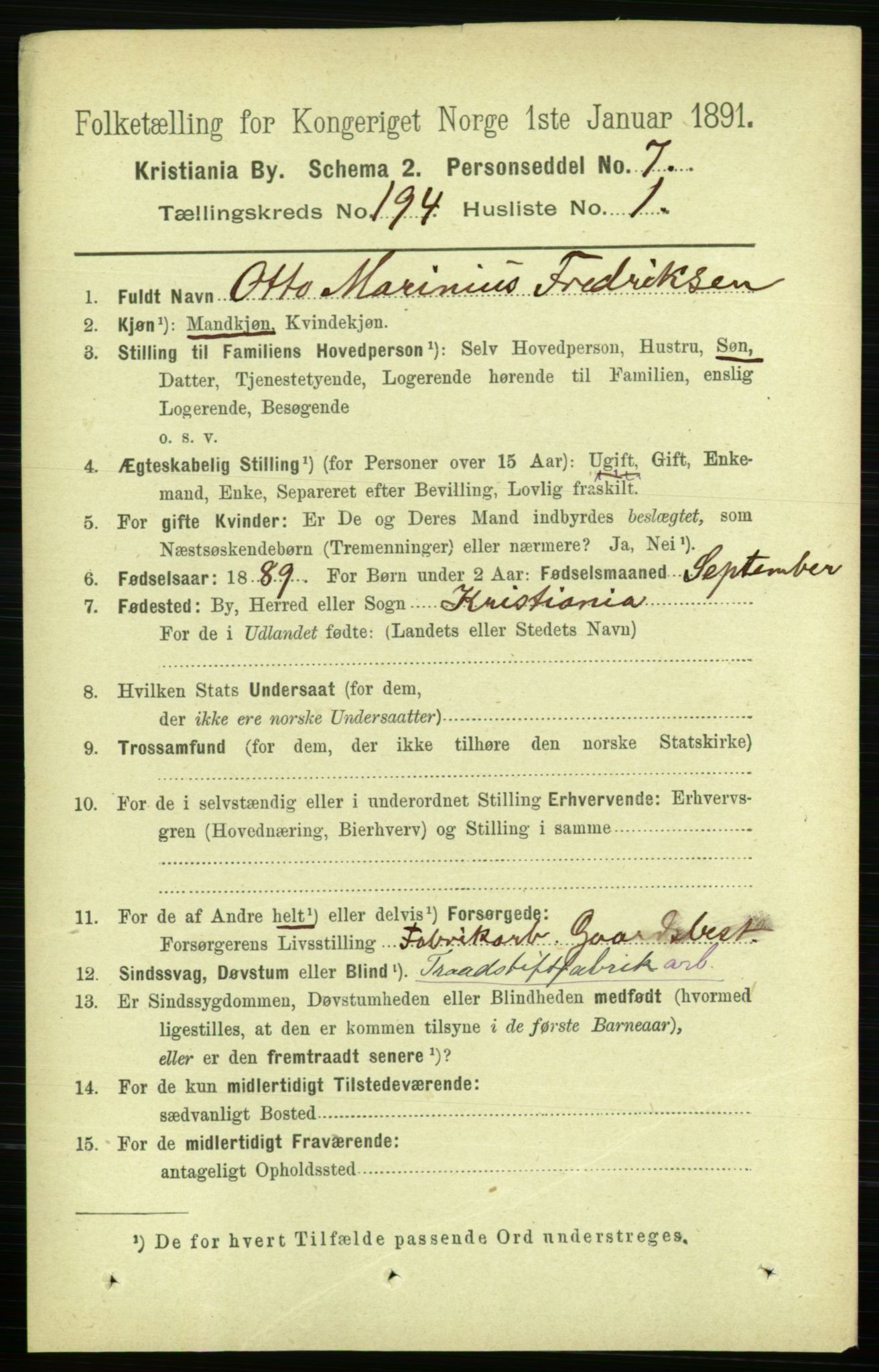 RA, 1891 census for 0301 Kristiania, 1891, p. 116907