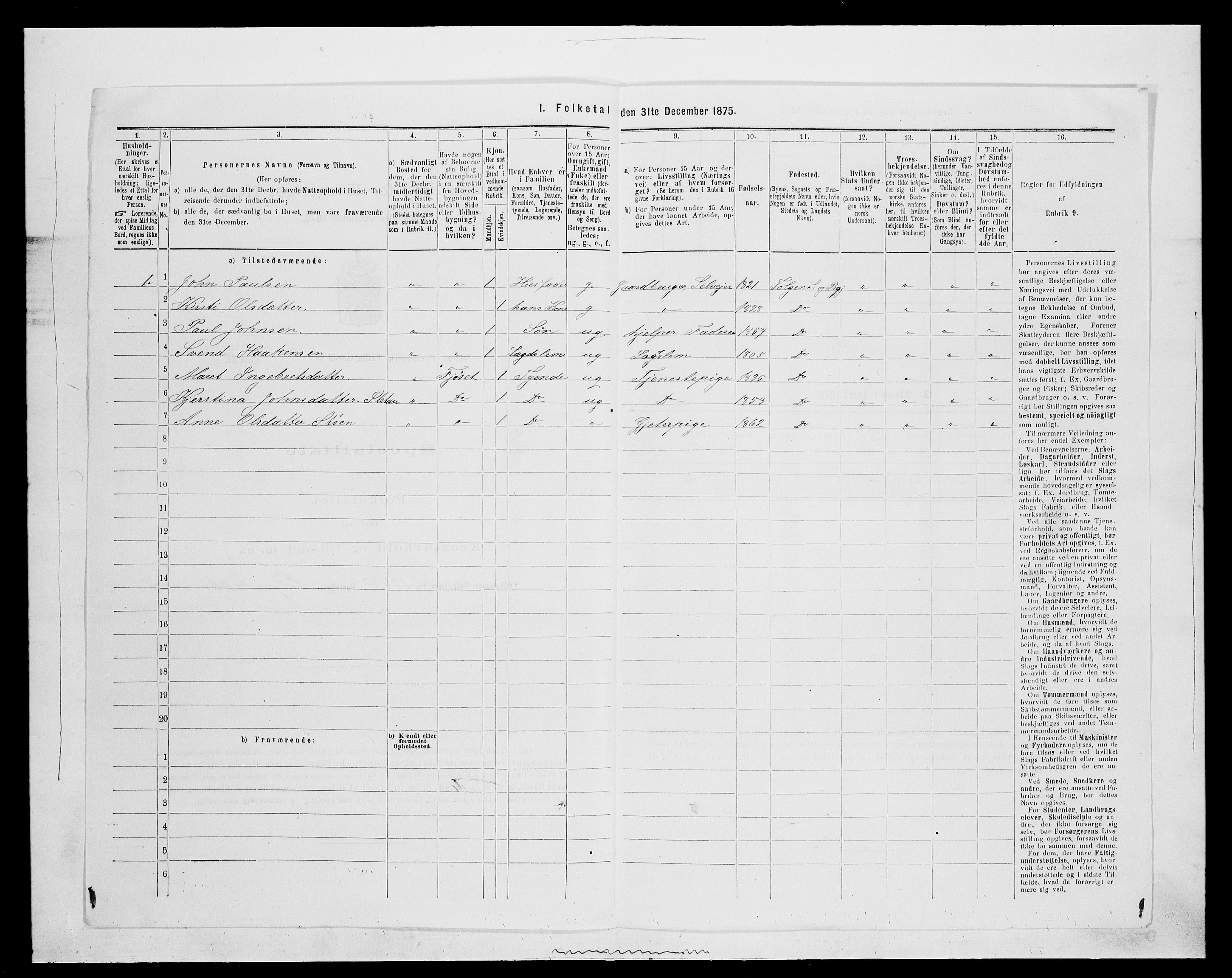 SAH, 1875 census for 0436P Tolga, 1875, p. 479