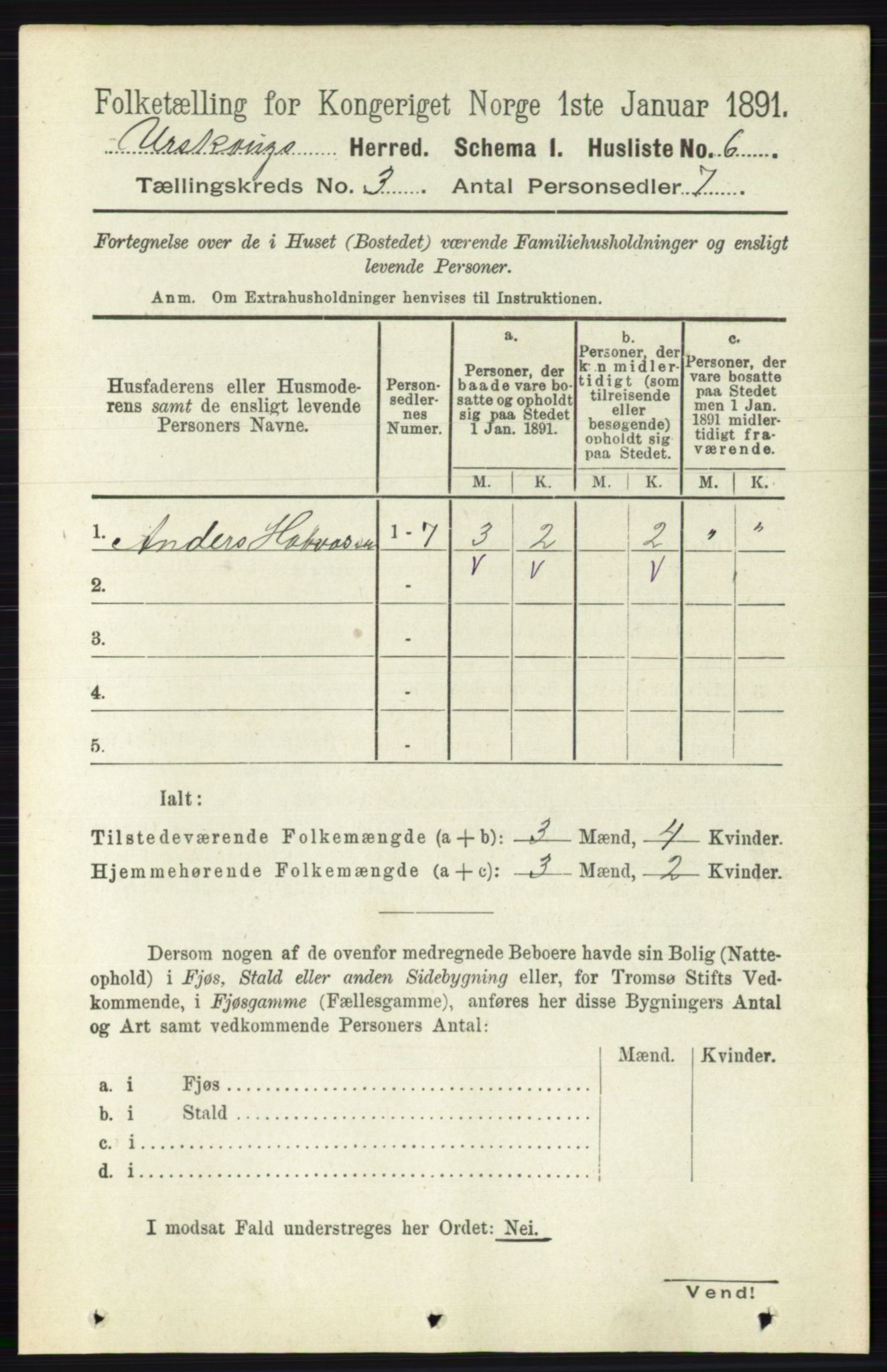 RA, 1891 census for 0224 Aurskog, 1891, p. 363