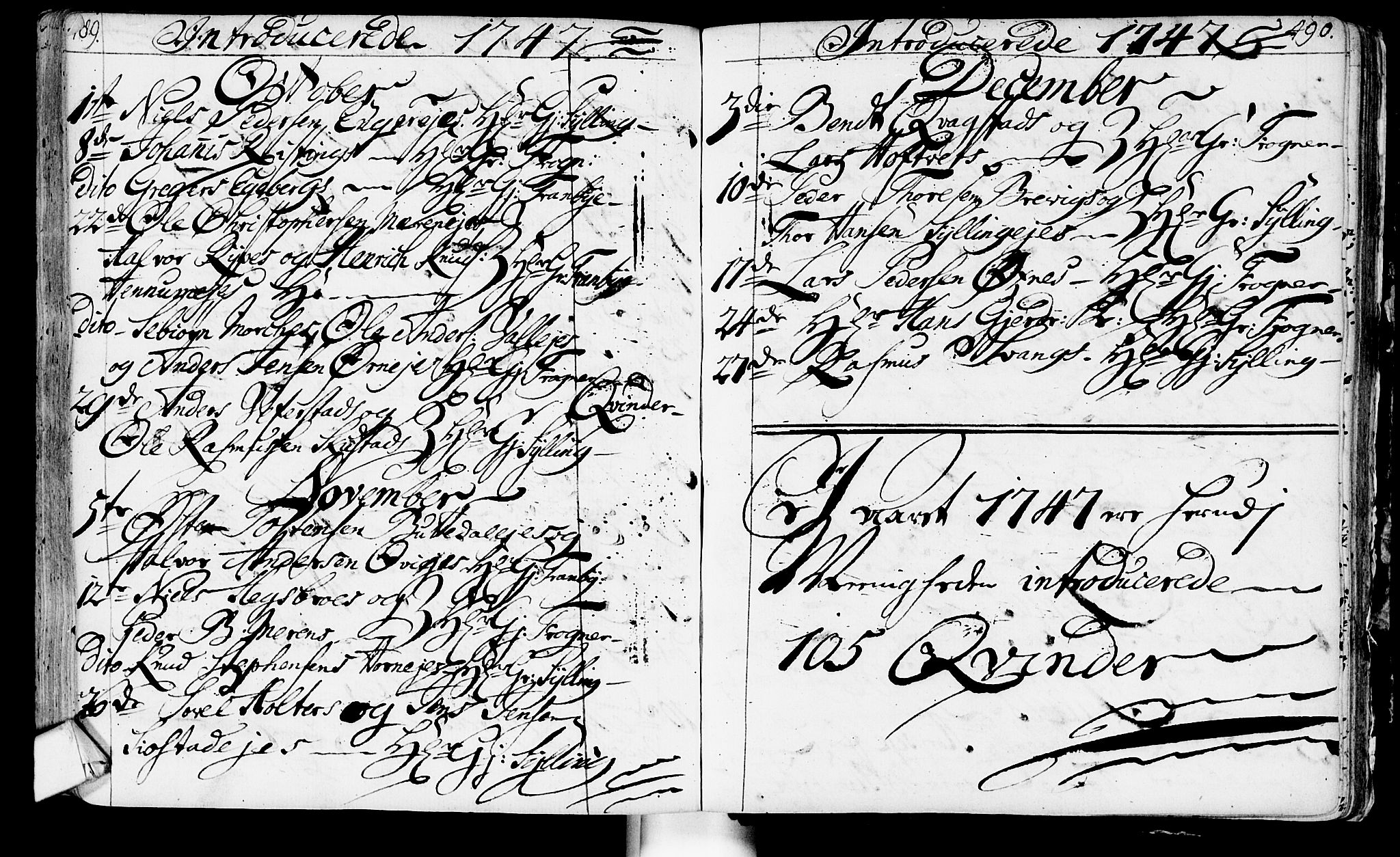 Lier kirkebøker, AV/SAKO-A-230/F/Fa/L0003: Parish register (official) no. I 3, 1727-1748, p. 489-490