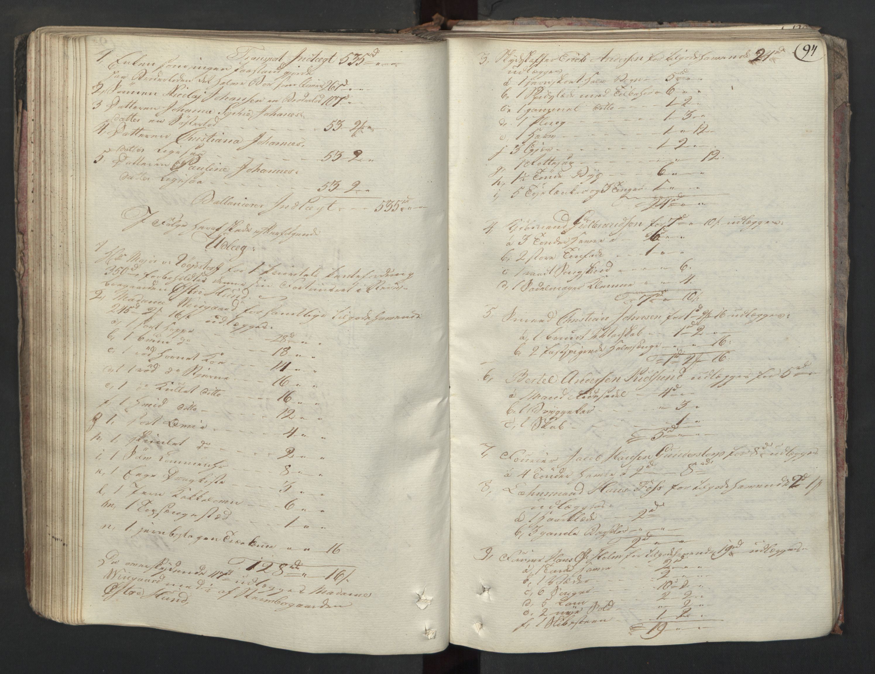 Forsvaret, Generalauditøren, AV/RA-RAFA-1772/F/Fj/Fjc/L0009: Skifteprotokol for det søndenfjeldske inf. reg.s nationale batailloner, 1789-1807, p. 93b-94a