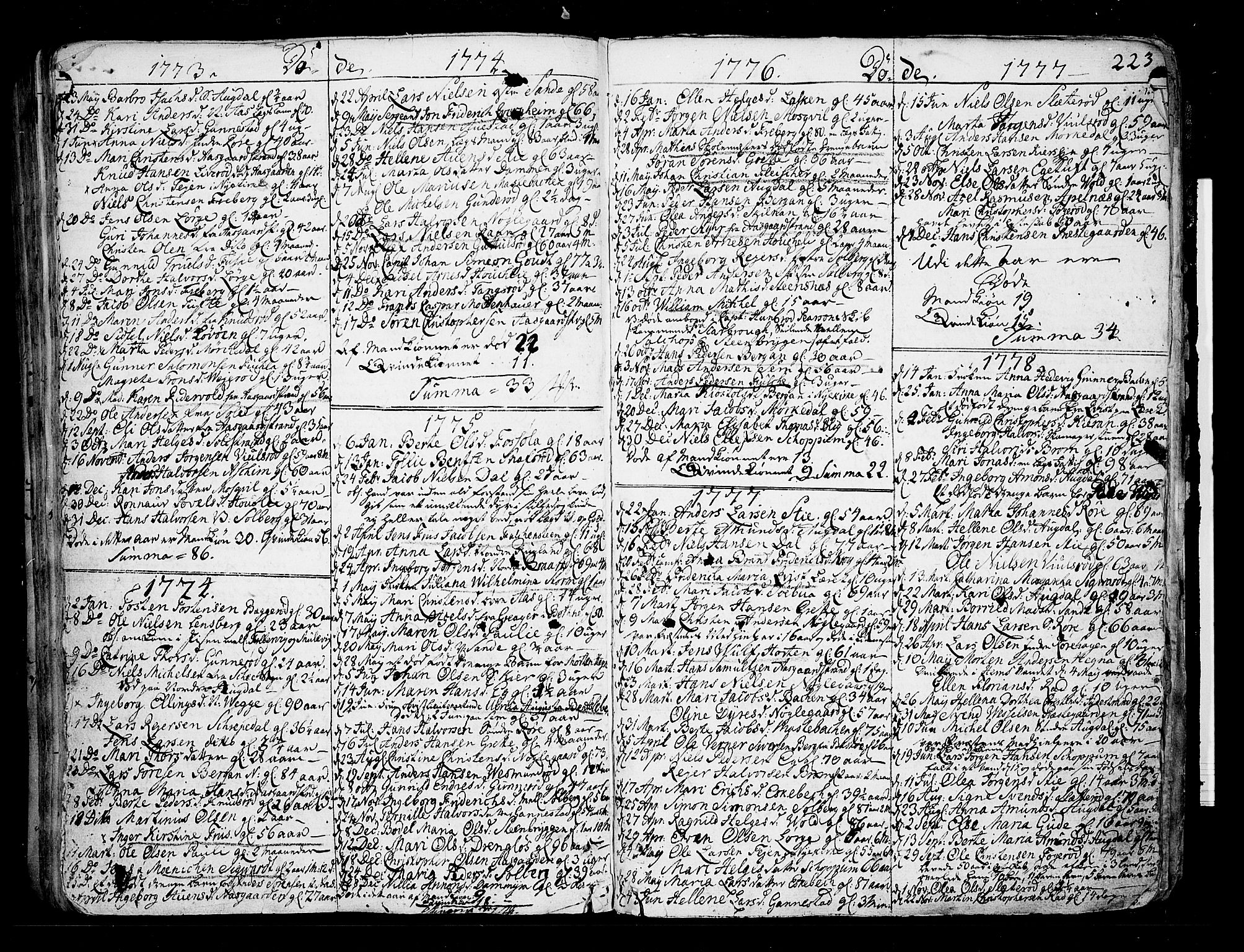 Borre kirkebøker, SAKO/A-338/F/Fa/L0002: Parish register (official) no. I 2, 1752-1806, p. 223