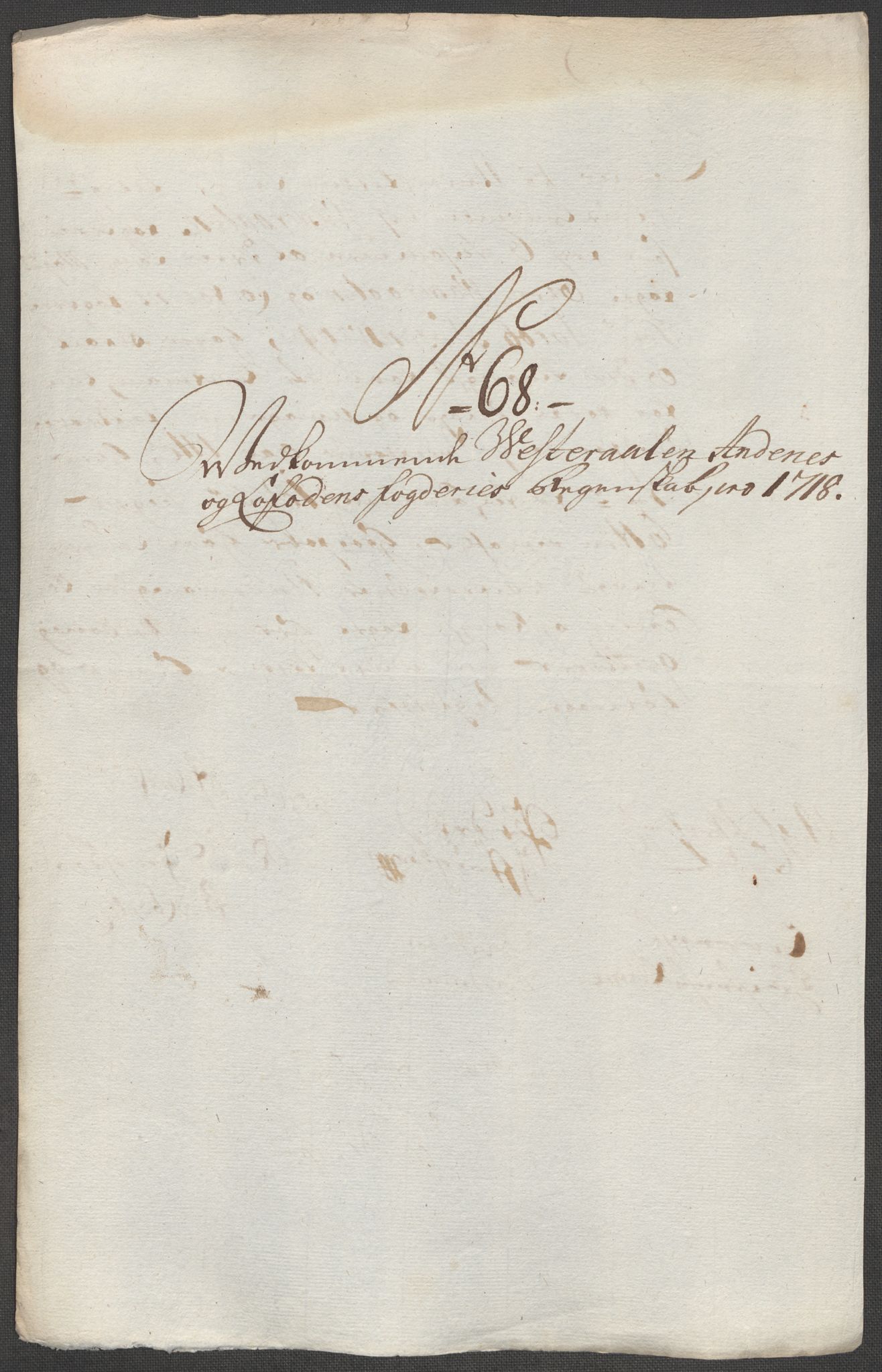 Rentekammeret inntil 1814, Reviderte regnskaper, Fogderegnskap, AV/RA-EA-4092/R67/L4684: Fogderegnskap Vesterålen, Andenes og Lofoten, 1718, p. 357