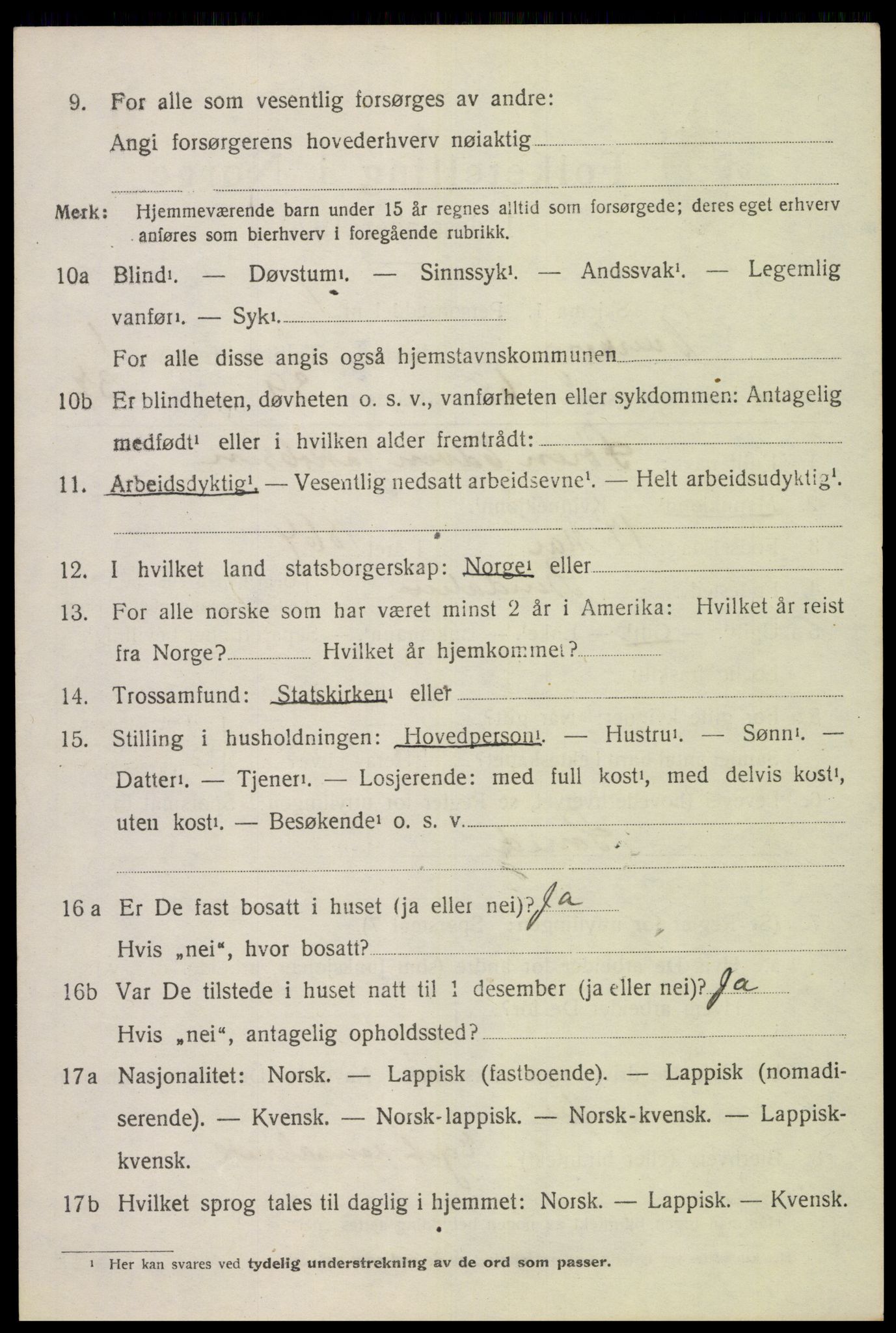 SAT, 1920 census for Dverberg, 1920, p. 2683