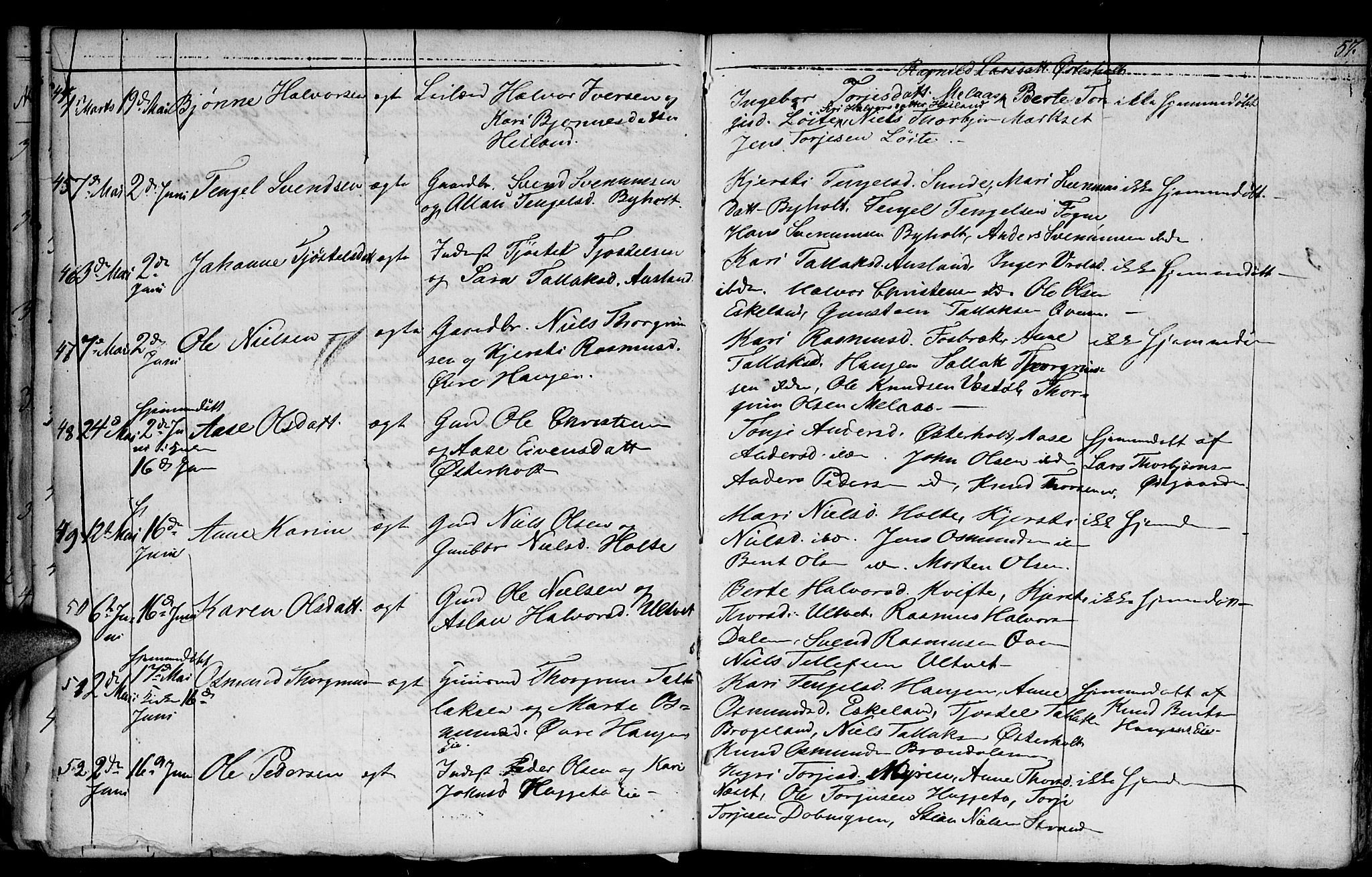 Gjerstad sokneprestkontor, AV/SAK-1111-0014/F/Fb/Fba/L0004: Parish register (copy) no. B 4, 1845-1853, p. 57