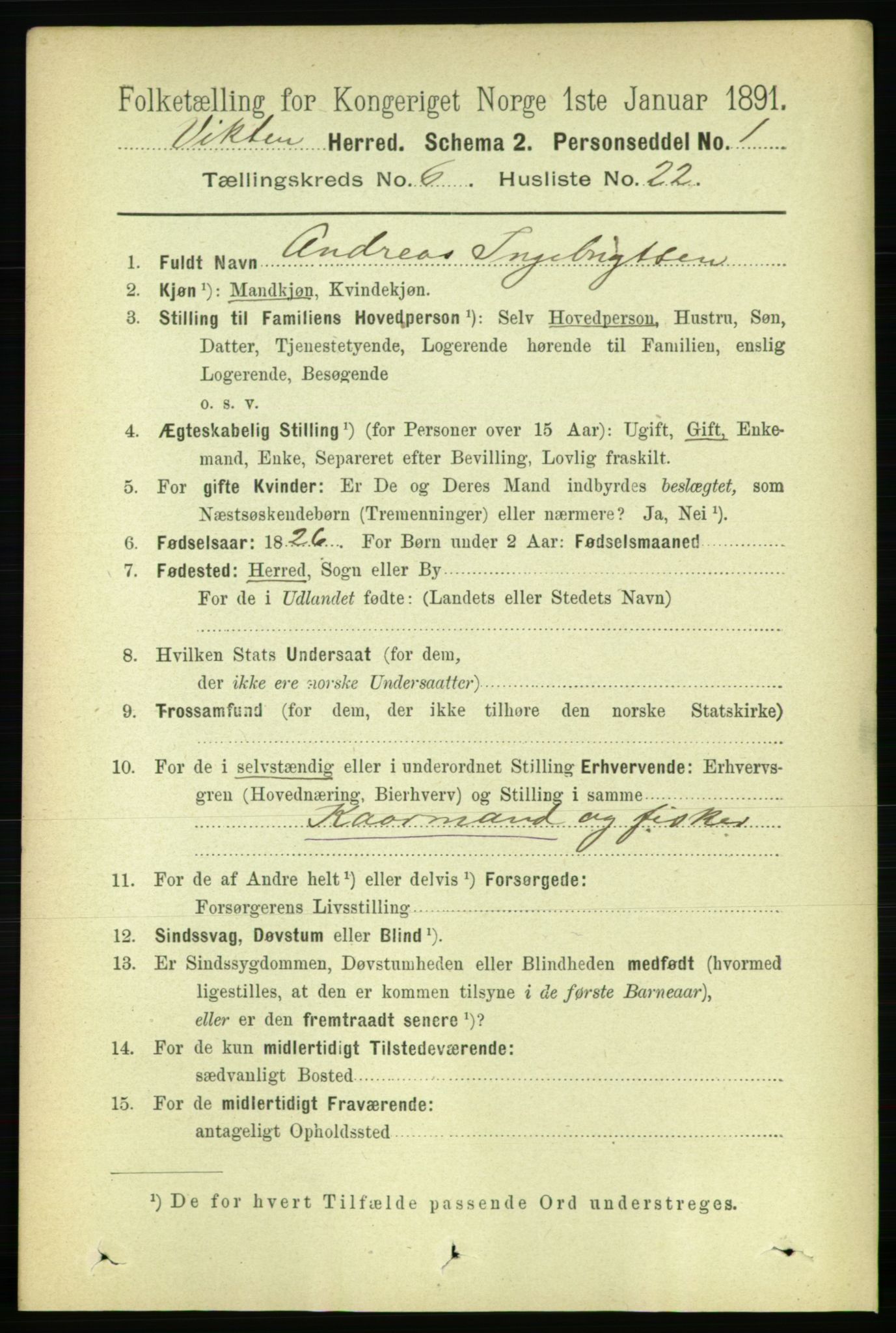 RA, 1891 census for 1750 Vikna, 1891, p. 3402