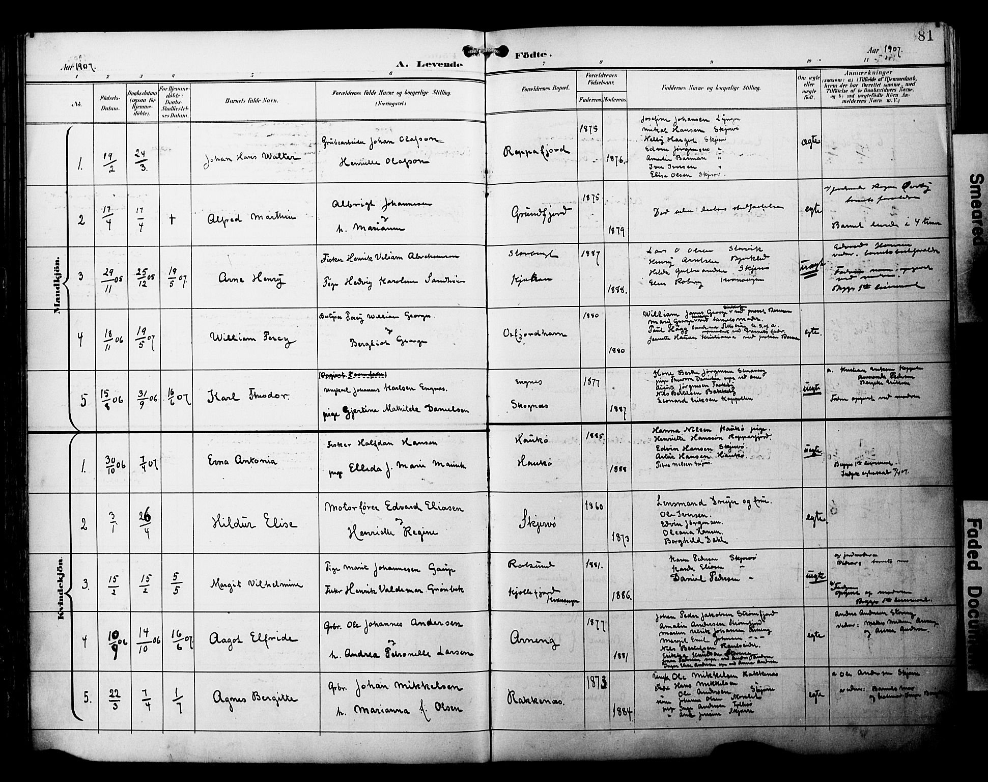 Skjervøy sokneprestkontor, SATØ/S-1300/H/Ha/Haa/L0015kirke: Parish register (official) no. 15, 1899-1909, p. 81