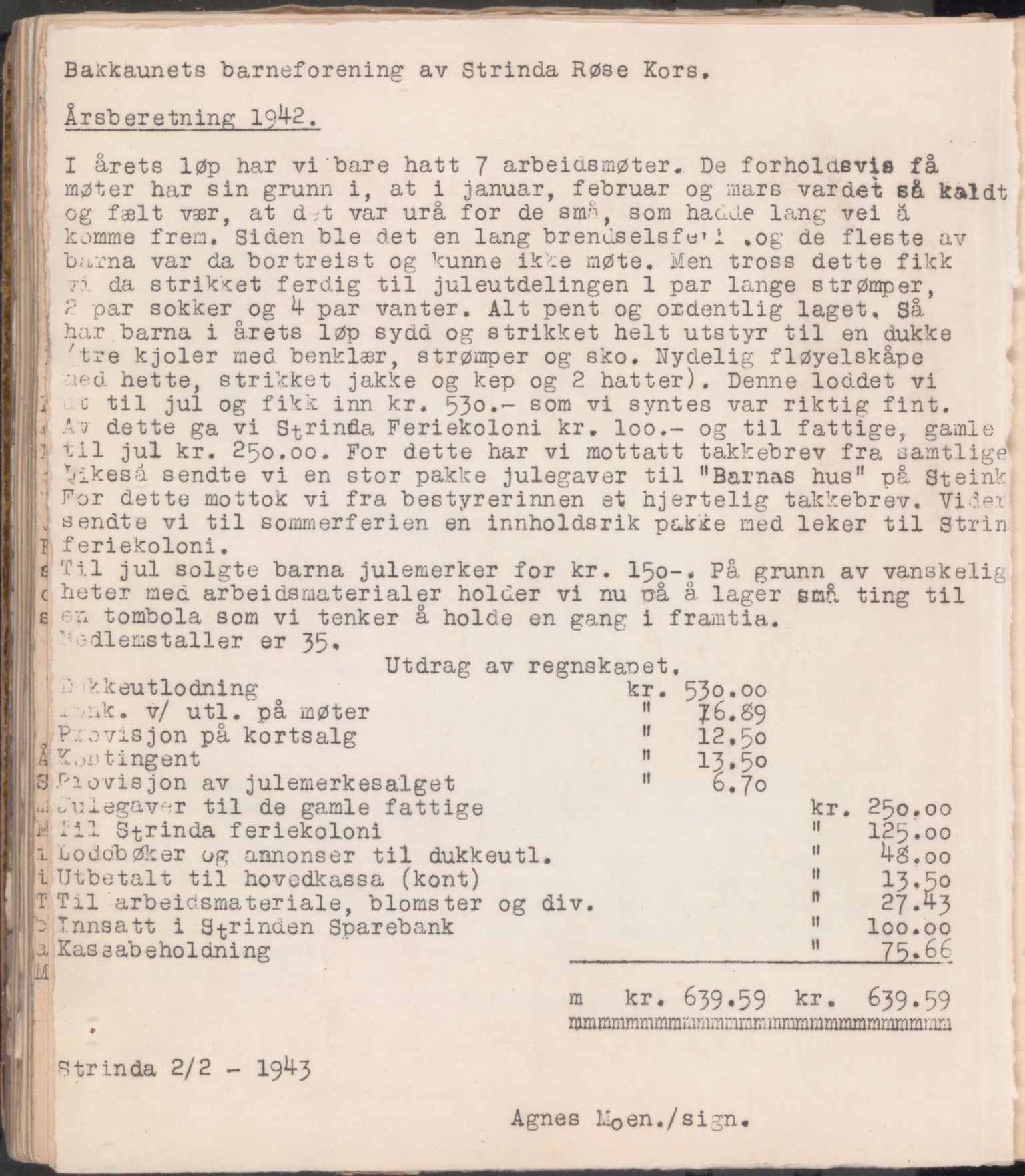 Trondheim Røde Kors, TRKO/PA-1204/A/Ab/L0004: Dagbok for Strinda Røde Kors, 1926-1952, p. 308