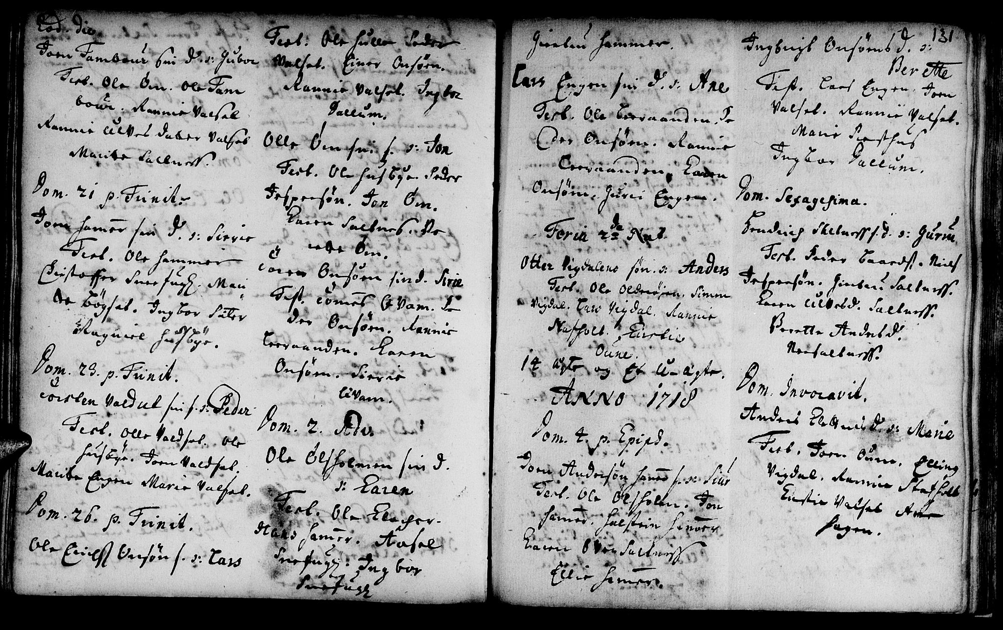 Ministerialprotokoller, klokkerbøker og fødselsregistre - Sør-Trøndelag, SAT/A-1456/666/L0783: Parish register (official) no. 666A01, 1702-1753, p. 131