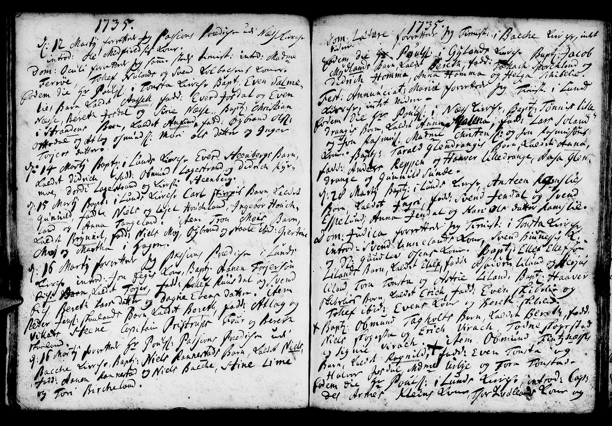 Lund sokneprestkontor, AV/SAST-A-101809/S06/L0001: Parish register (official) no. A 1, 1724-1737