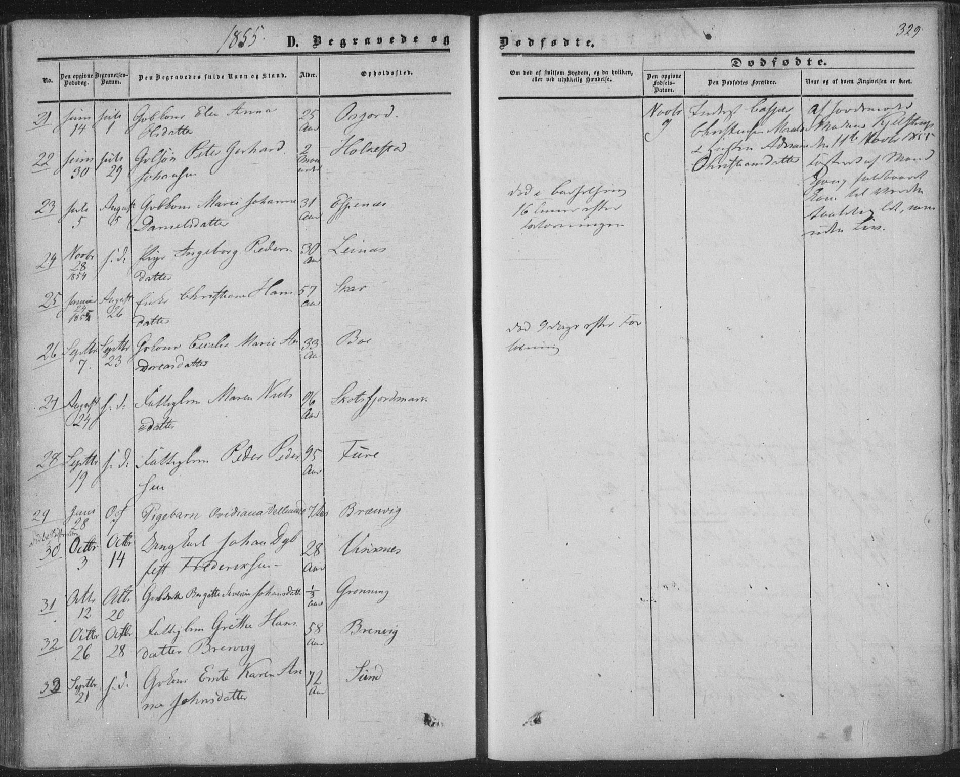 Ministerialprotokoller, klokkerbøker og fødselsregistre - Nordland, AV/SAT-A-1459/855/L0800: Parish register (official) no. 855A08, 1852-1864, p. 329