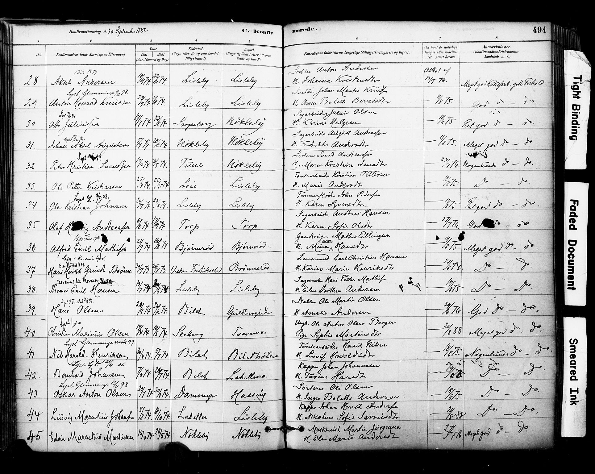 Glemmen prestekontor Kirkebøker, SAO/A-10908/F/Fa/L0011: Parish register (official) no. 11, 1878-1917, p. 494