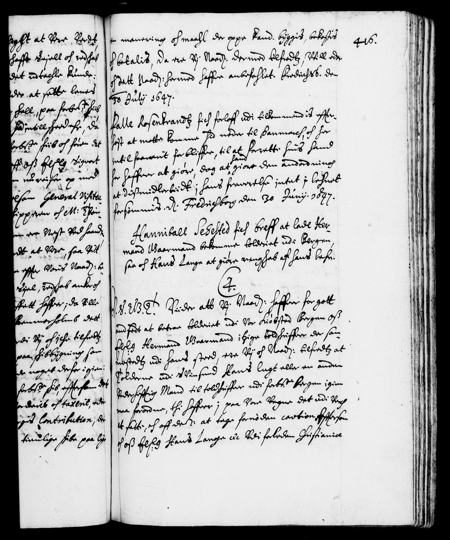 Danske Kanselli 1572-1799, AV/RA-EA-3023/F/Fc/Fca/Fcab/L0007: Norske tegnelser (mikrofilm), 1640-1648, p. 416a