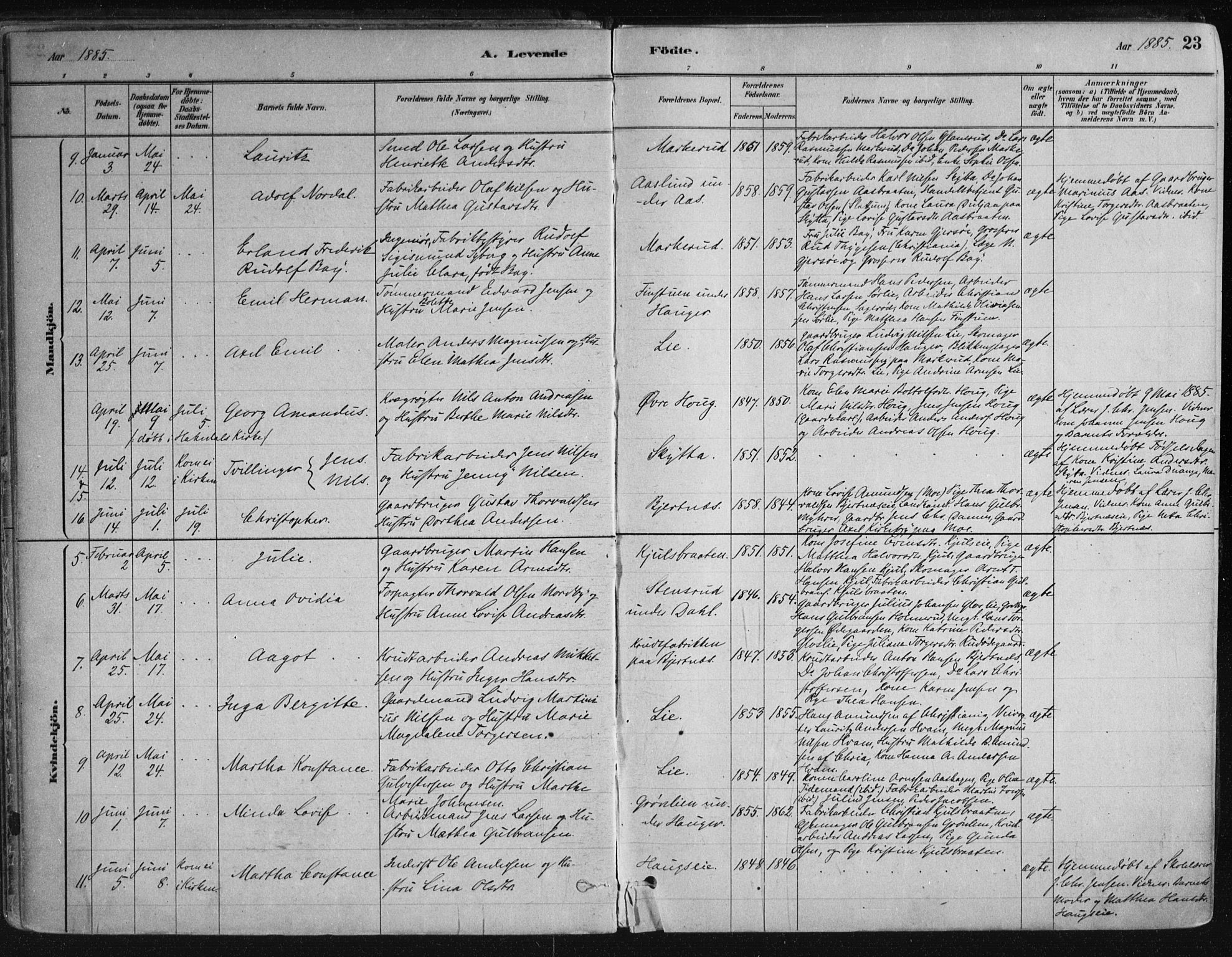 Nittedal prestekontor Kirkebøker, SAO/A-10365a/F/Fa/L0007: Parish register (official) no. I 7, 1879-1901, p. 23