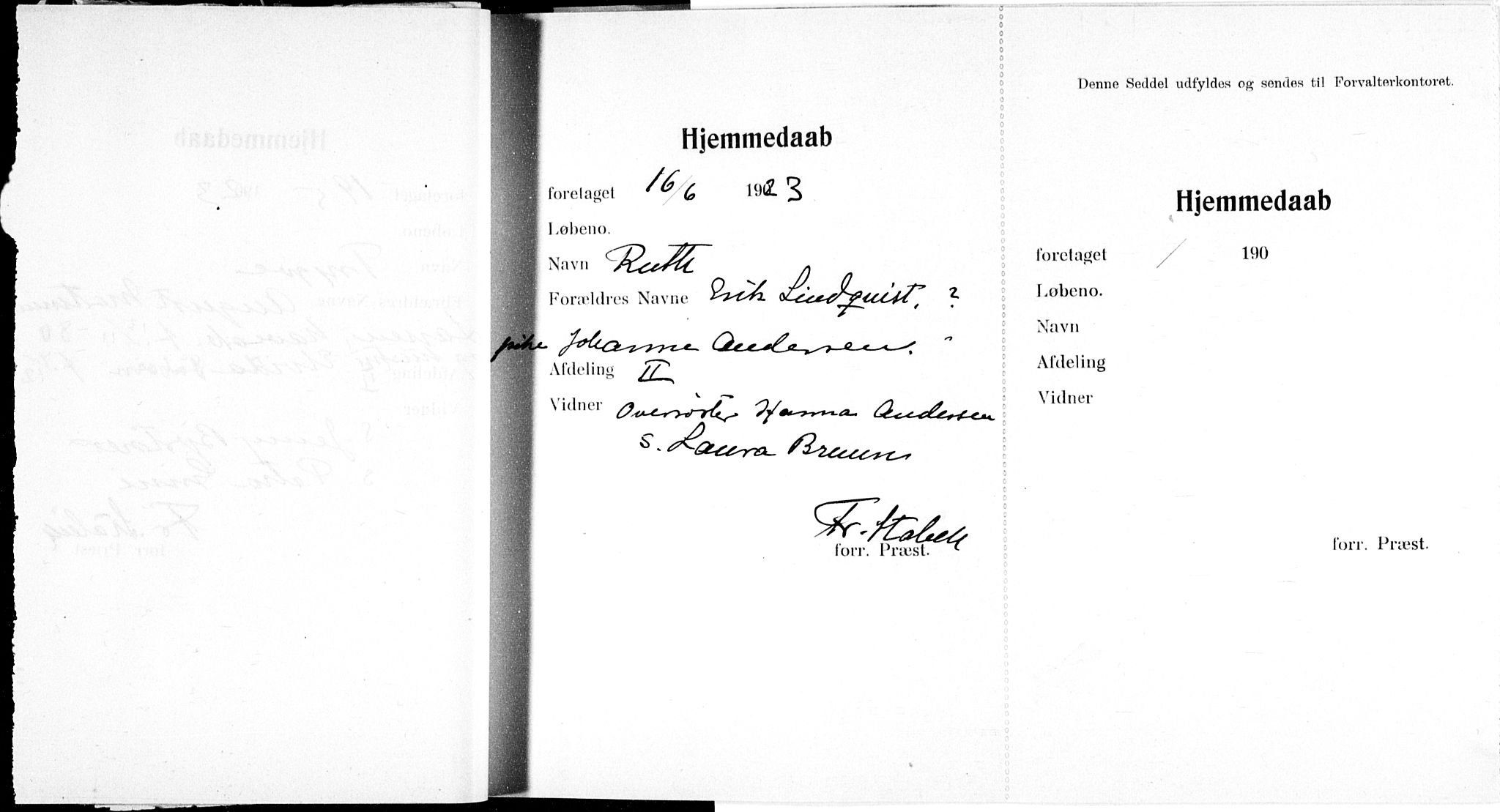 Ullevål sykehus prestekontor Kirkebøker, AV/SAO-A-10542a/K/Ka/L0004: Baptism register no. 4, 1906-1926