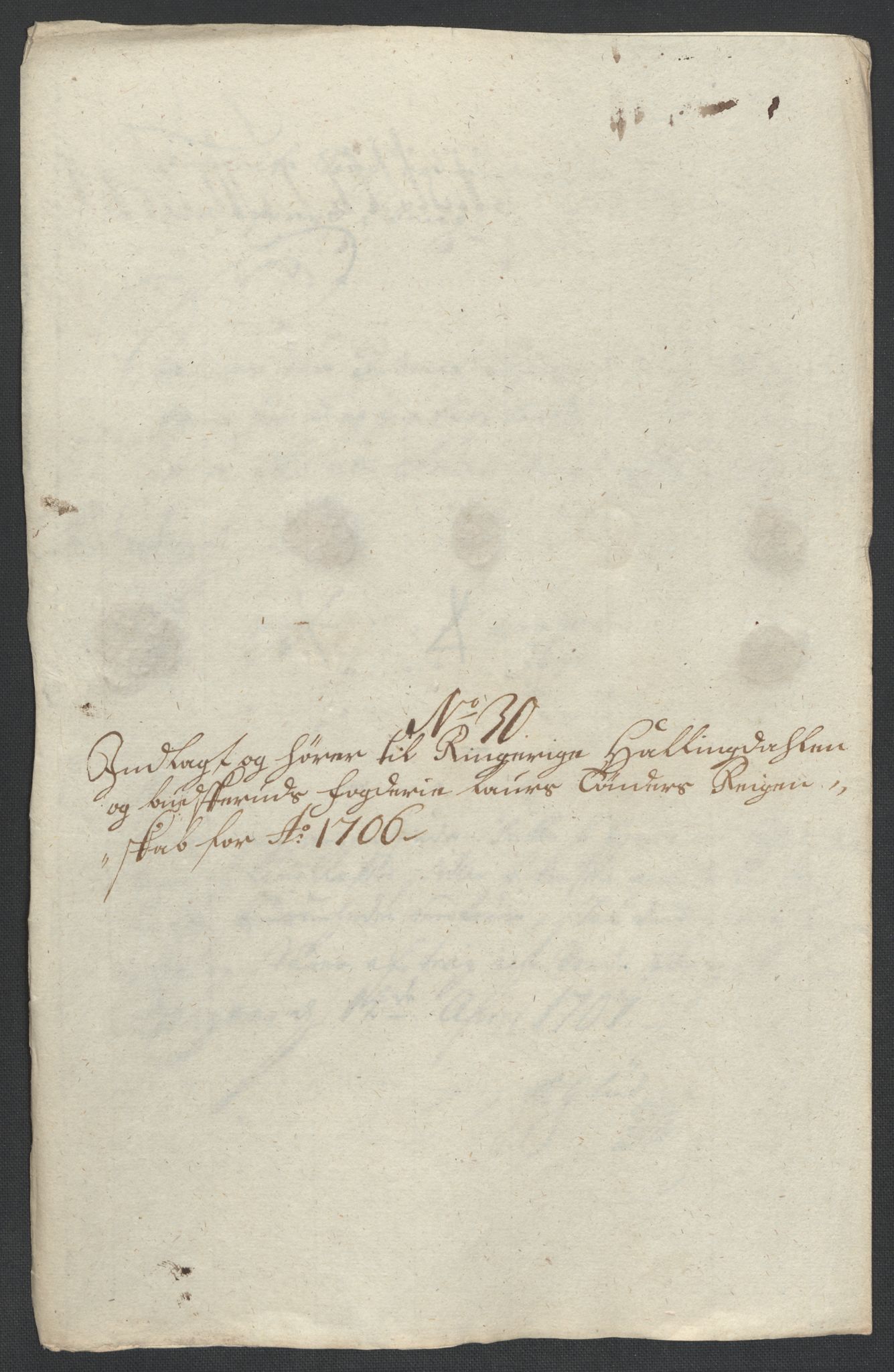 Rentekammeret inntil 1814, Reviderte regnskaper, Fogderegnskap, AV/RA-EA-4092/R22/L1465: Fogderegnskap Ringerike, Hallingdal og Buskerud, 1706, p. 327