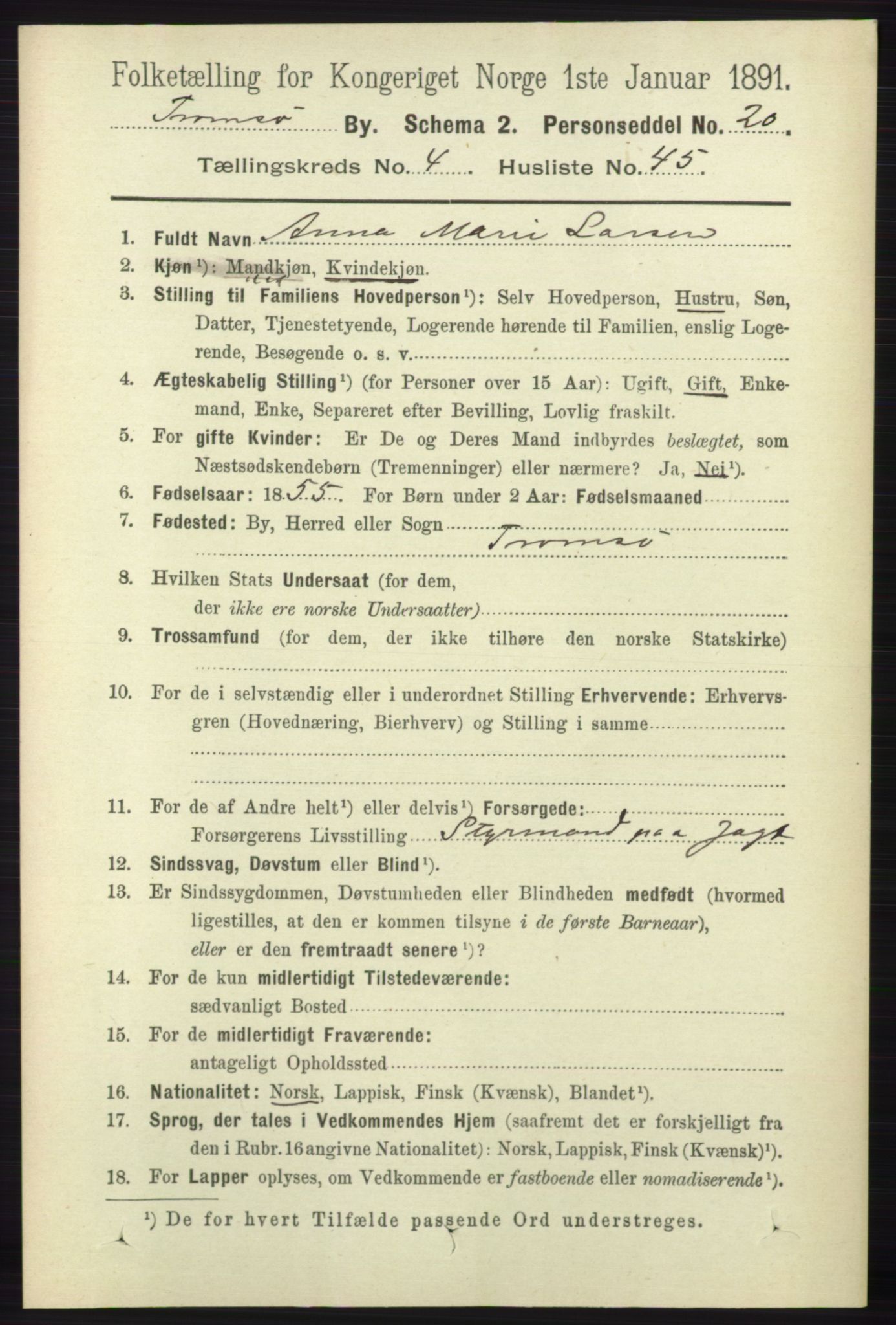 RA, 1891 census for 1902 Tromsø, 1891, p. 4716