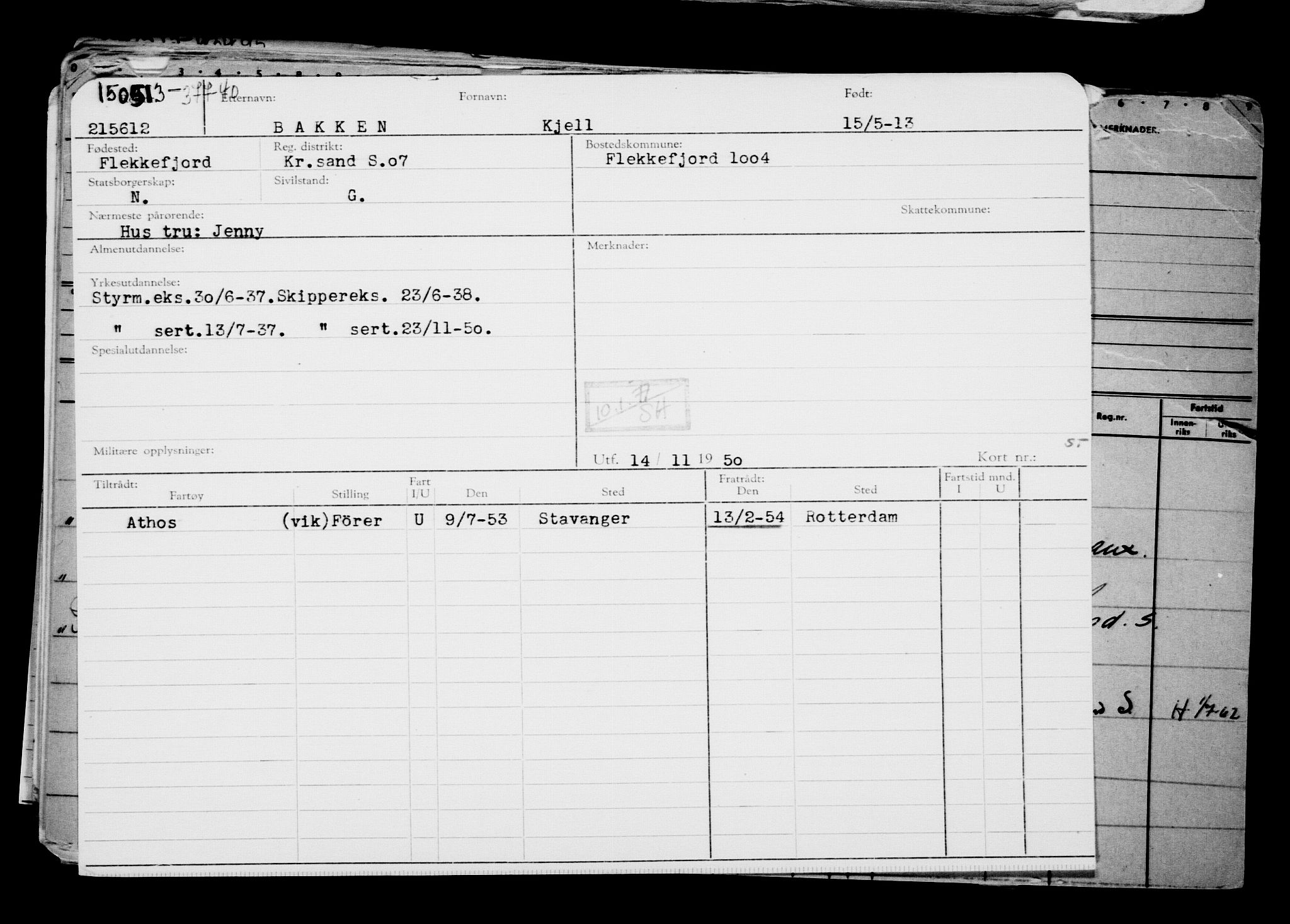 Direktoratet for sjømenn, AV/RA-S-3545/G/Gb/L0112: Hovedkort, 1913, p. 657