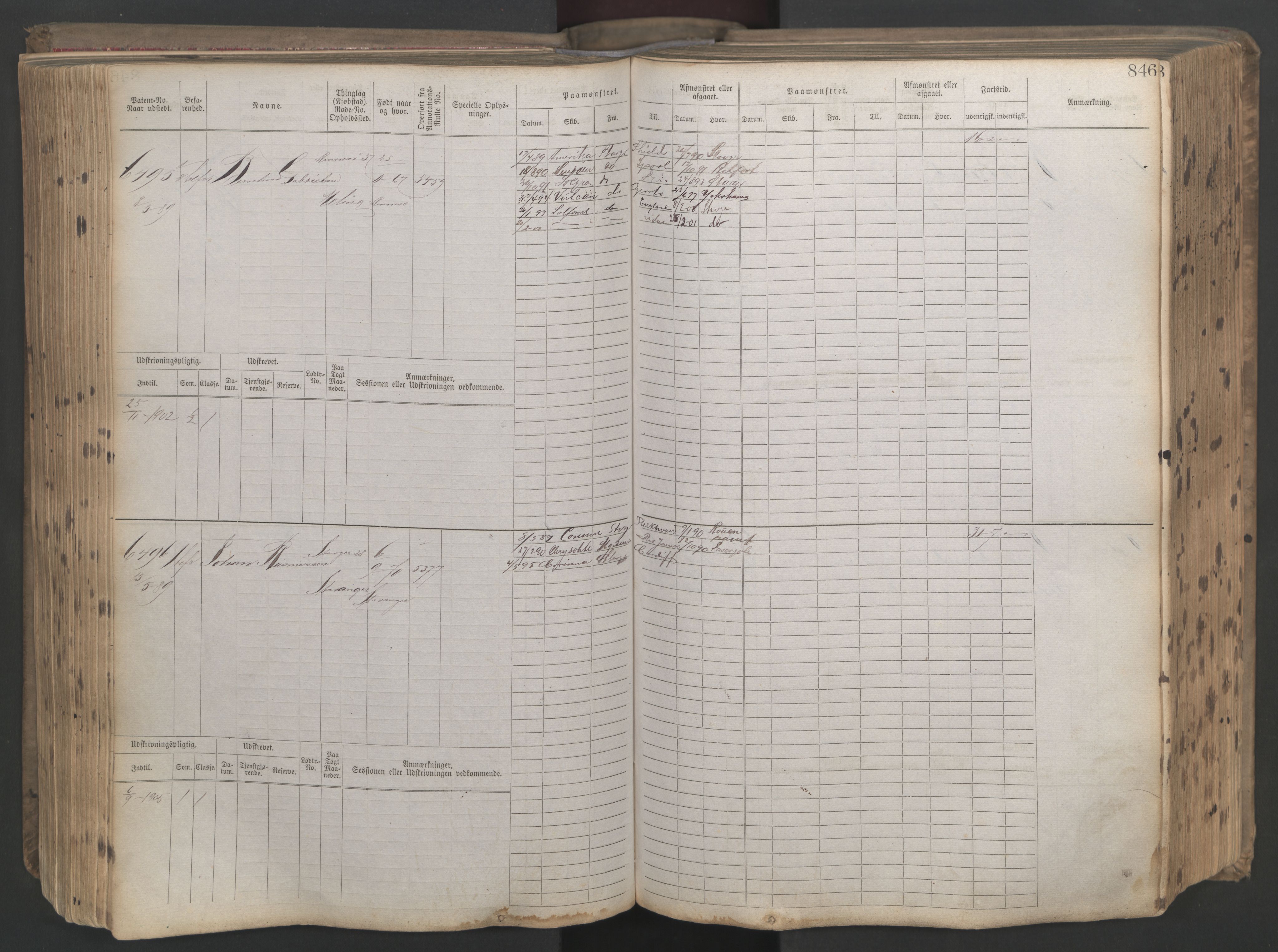 Stavanger sjømannskontor, AV/SAST-A-102006/F/Fb/Fbb/L0021: Sjøfartshovedrulle patnentnr. 6005-7204 (dublett), 1887, p. 250