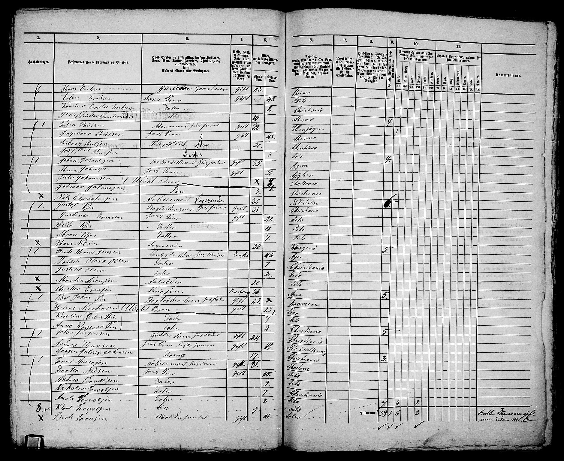 RA, 1865 census for Kristiania, 1865, p. 3549