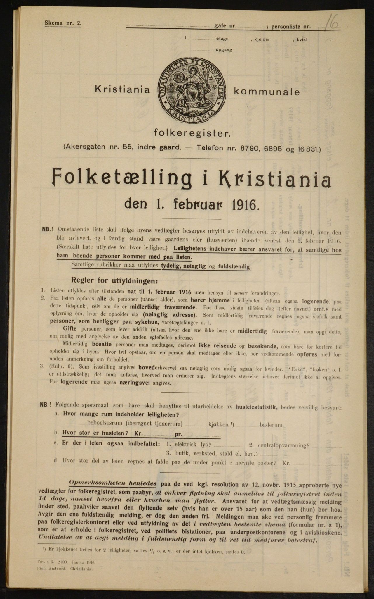 OBA, Municipal Census 1916 for Kristiania, 1916, p. 117537