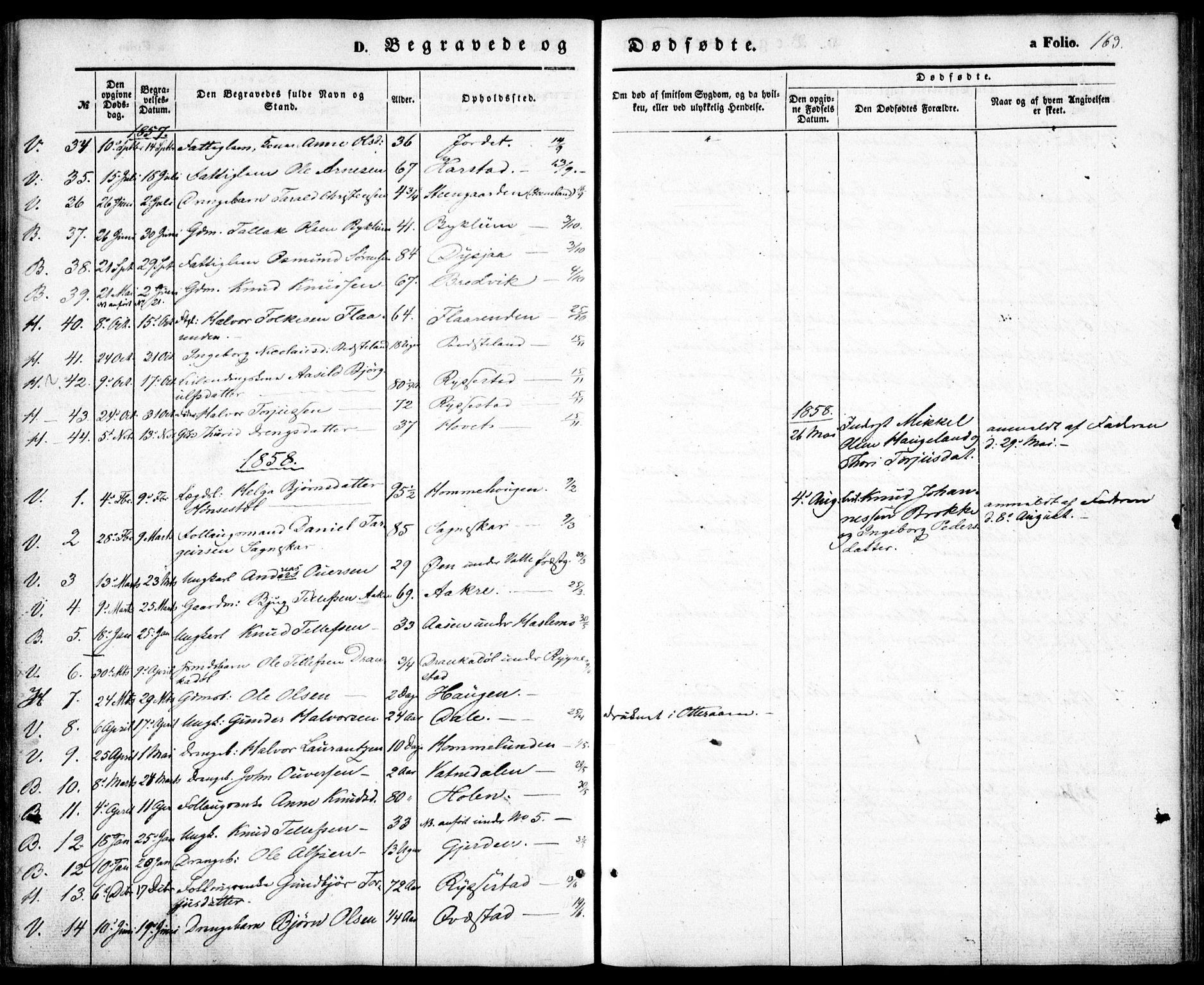 Valle sokneprestkontor, SAK/1111-0044/F/Fa/Fac/L0007: Parish register (official) no. A 7, 1854-1868, p. 163