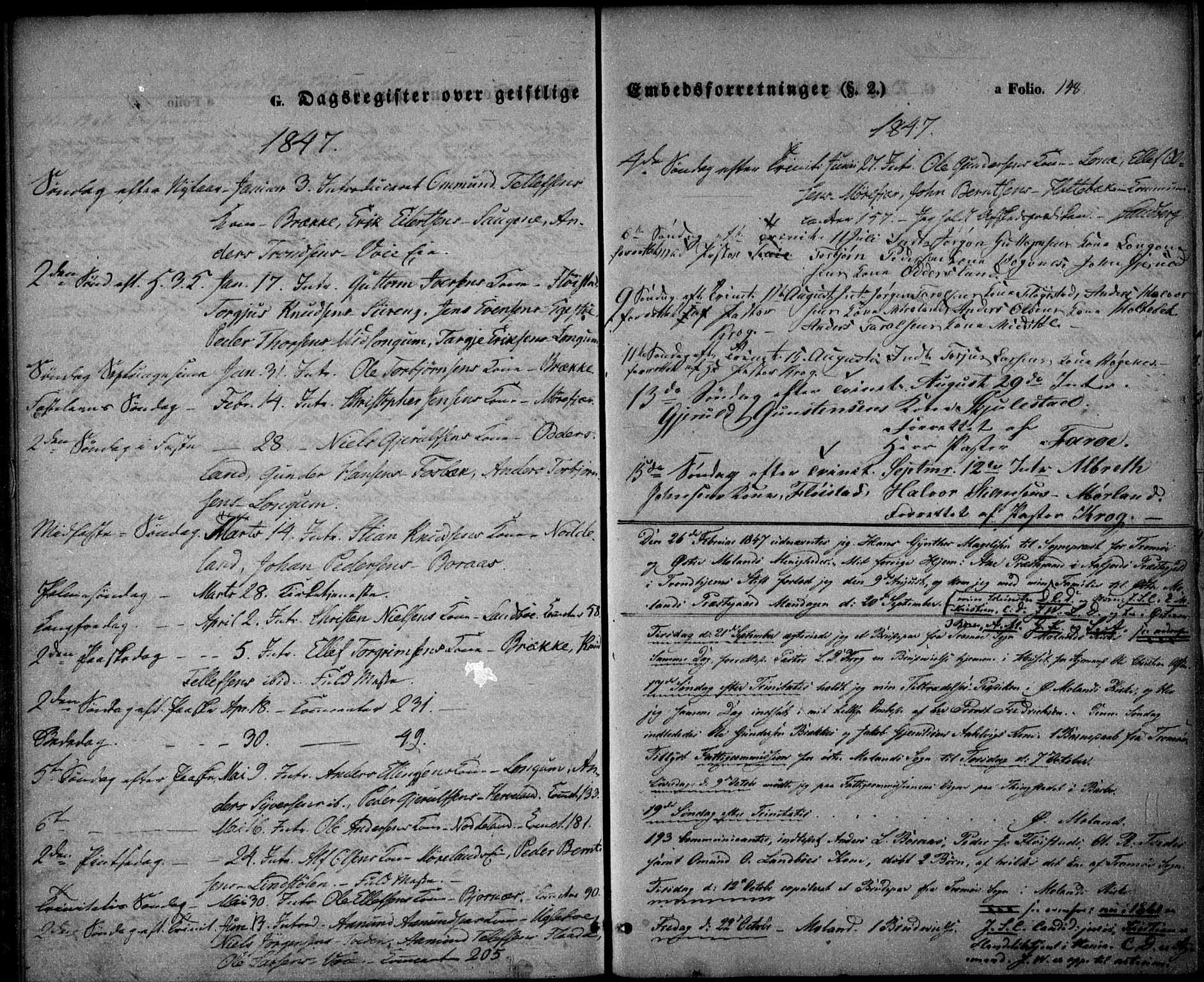 Austre Moland sokneprestkontor, AV/SAK-1111-0001/F/Fa/Faa/L0007: Parish register (official) no. A 7, 1847-1857, p. 148