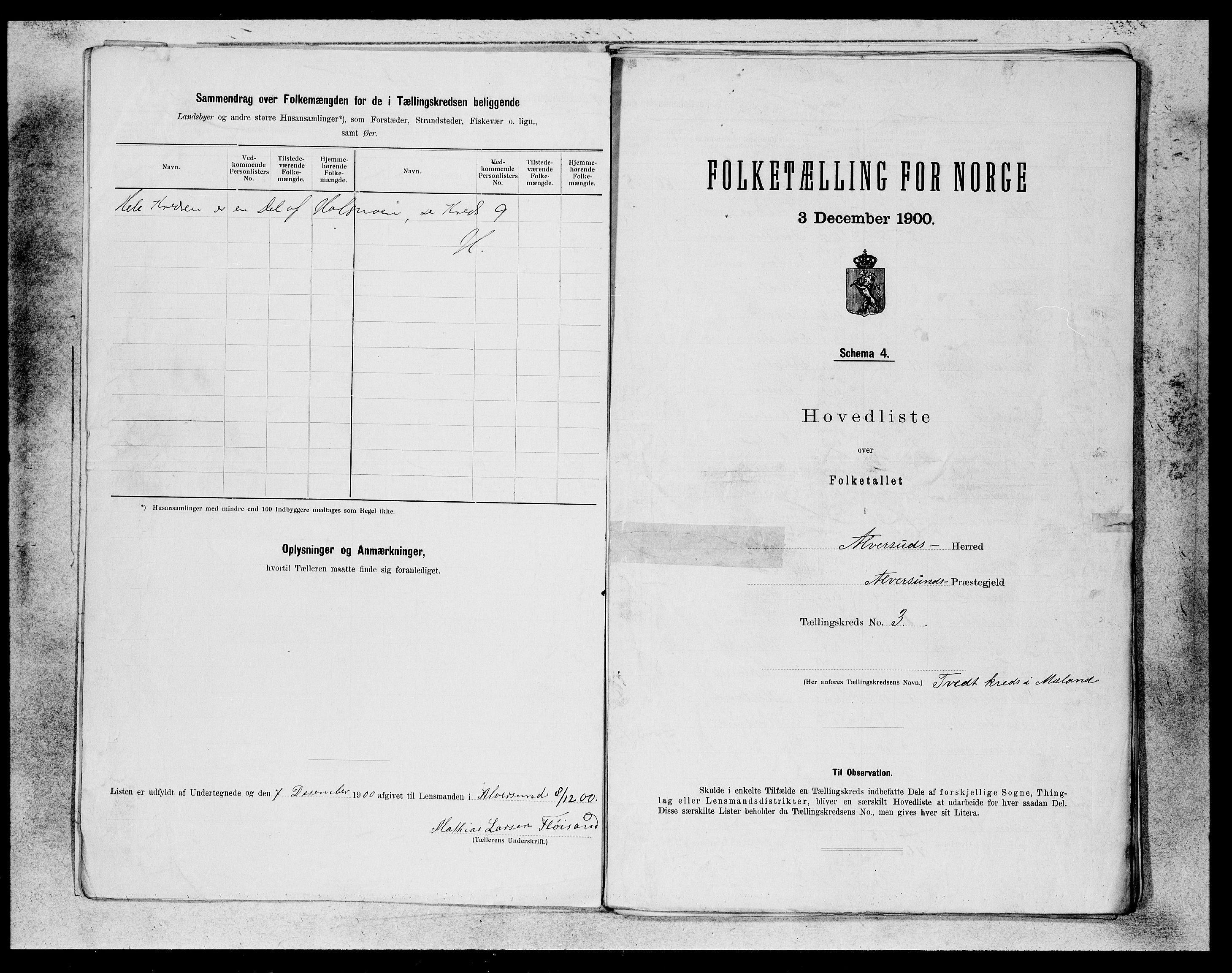 SAB, 1900 census for Alversund, 1900, p. 5