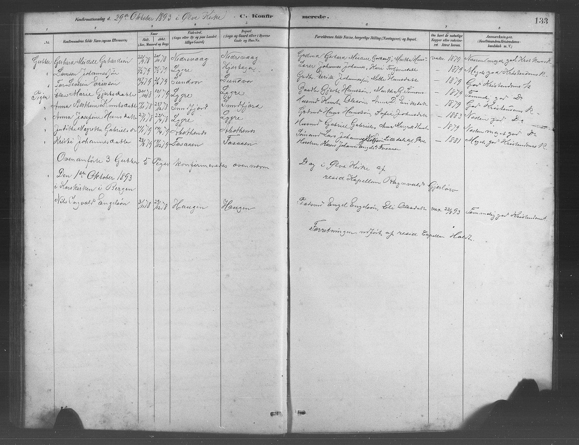 Fusa sokneprestembete, AV/SAB-A-75401/H/Hab: Parish register (copy) no. C 2, 1886-1926, p. 133