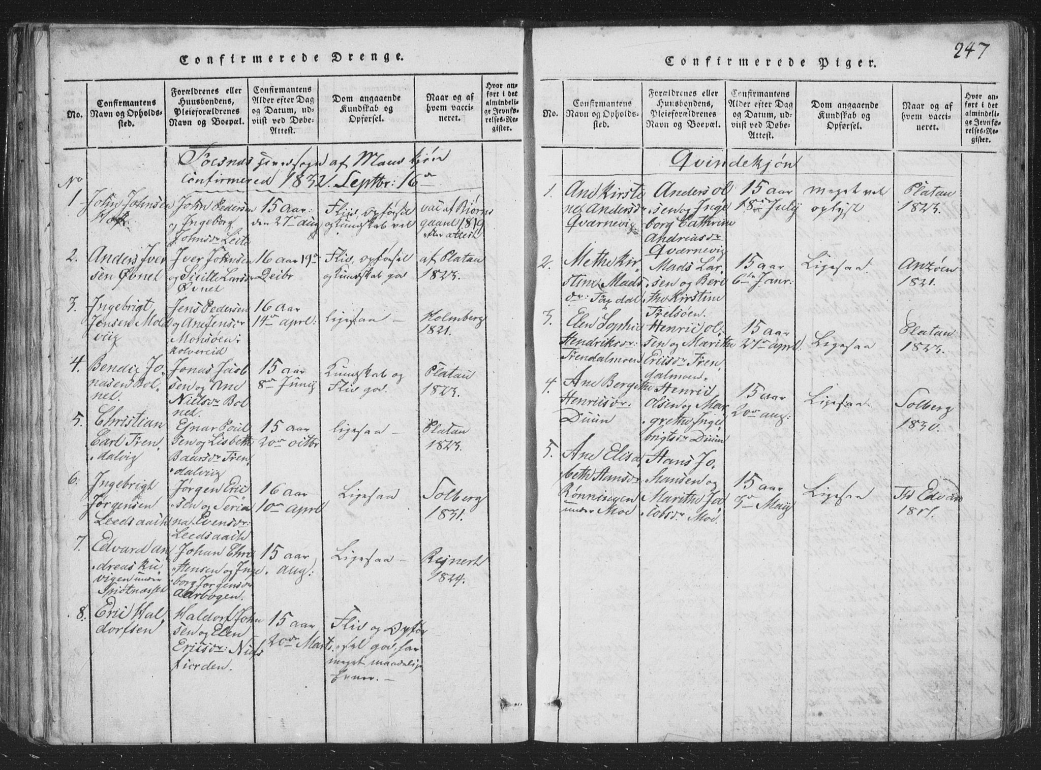 Ministerialprotokoller, klokkerbøker og fødselsregistre - Nord-Trøndelag, SAT/A-1458/773/L0613: Parish register (official) no. 773A04, 1815-1845, p. 247