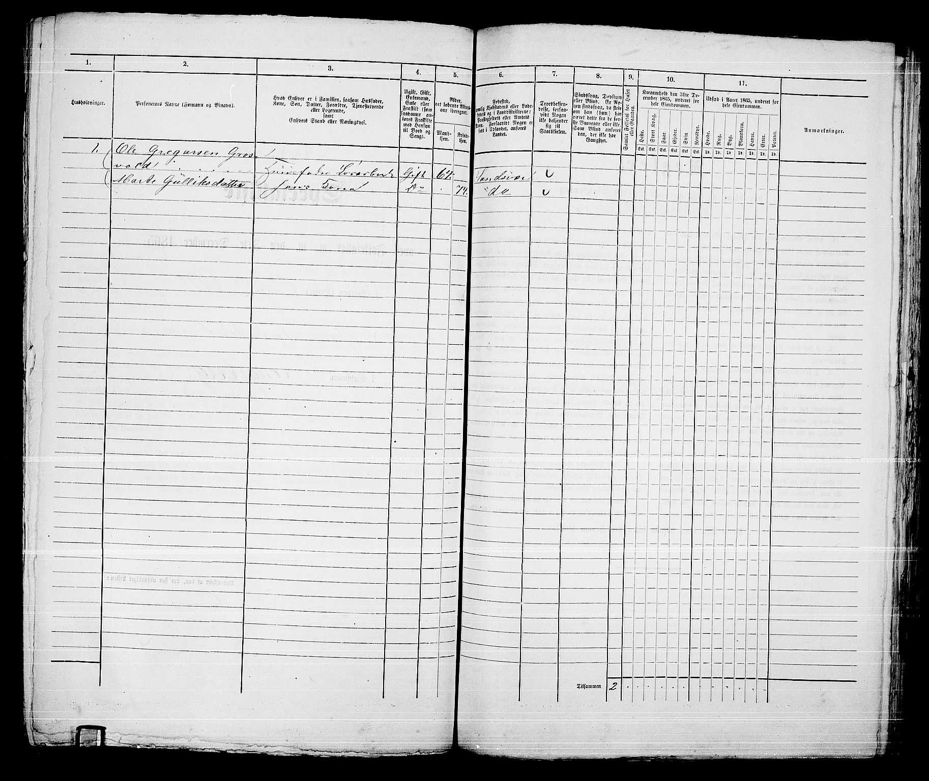 RA, 1865 census for Kongsberg/Kongsberg, 1865, p. 1301