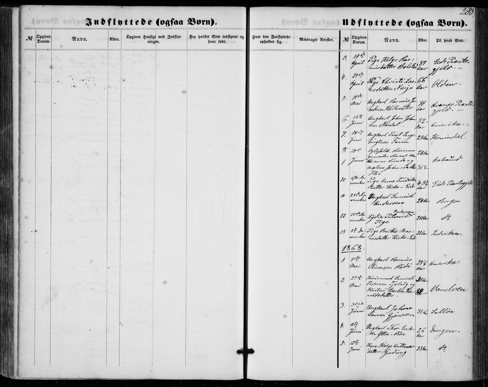 Stryn Sokneprestembete, AV/SAB-A-82501: Parish register (official) no. A 3, 1862-1877, p. 283