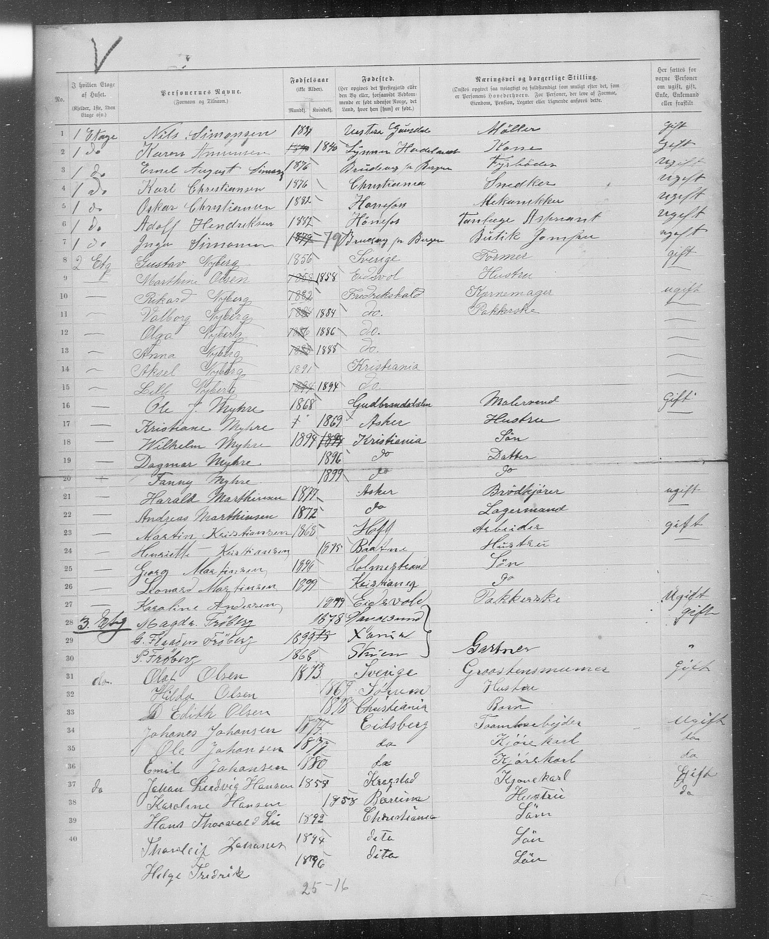 OBA, Municipal Census 1899 for Kristiania, 1899, p. 3364