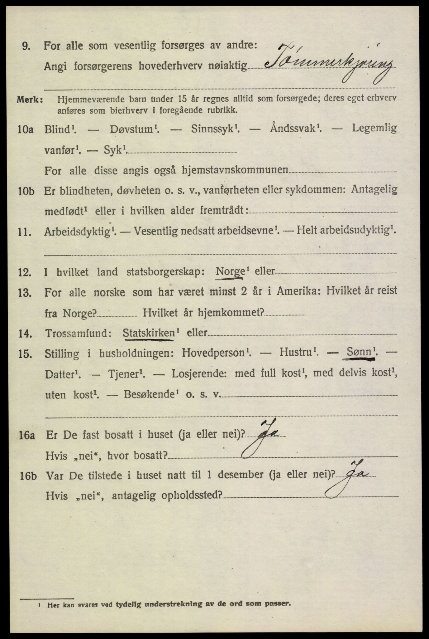 SAH, 1920 census for Vinger, 1920, p. 4789