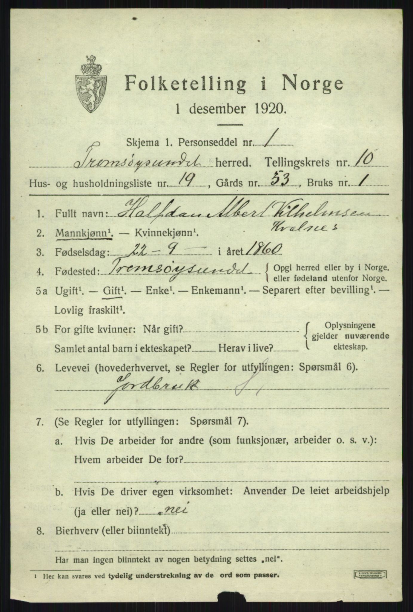 SATØ, 1920 census for Tromsøysund, 1920, p. 7176