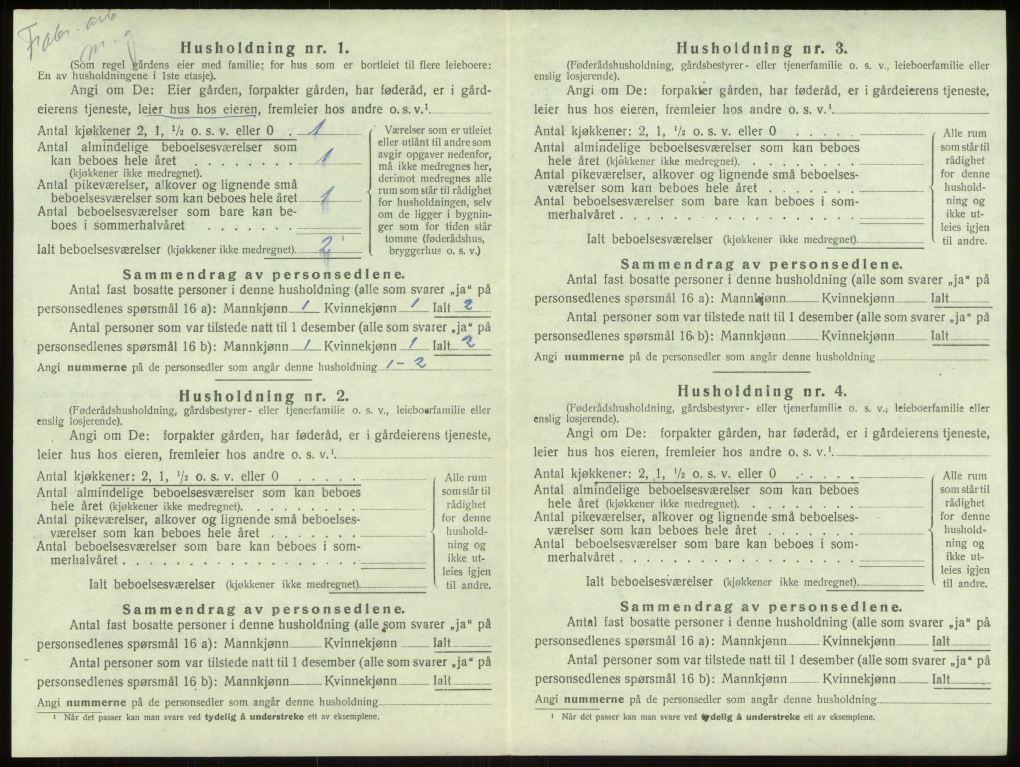 SAB, 1920 census for Haus, 1920, p. 1628
