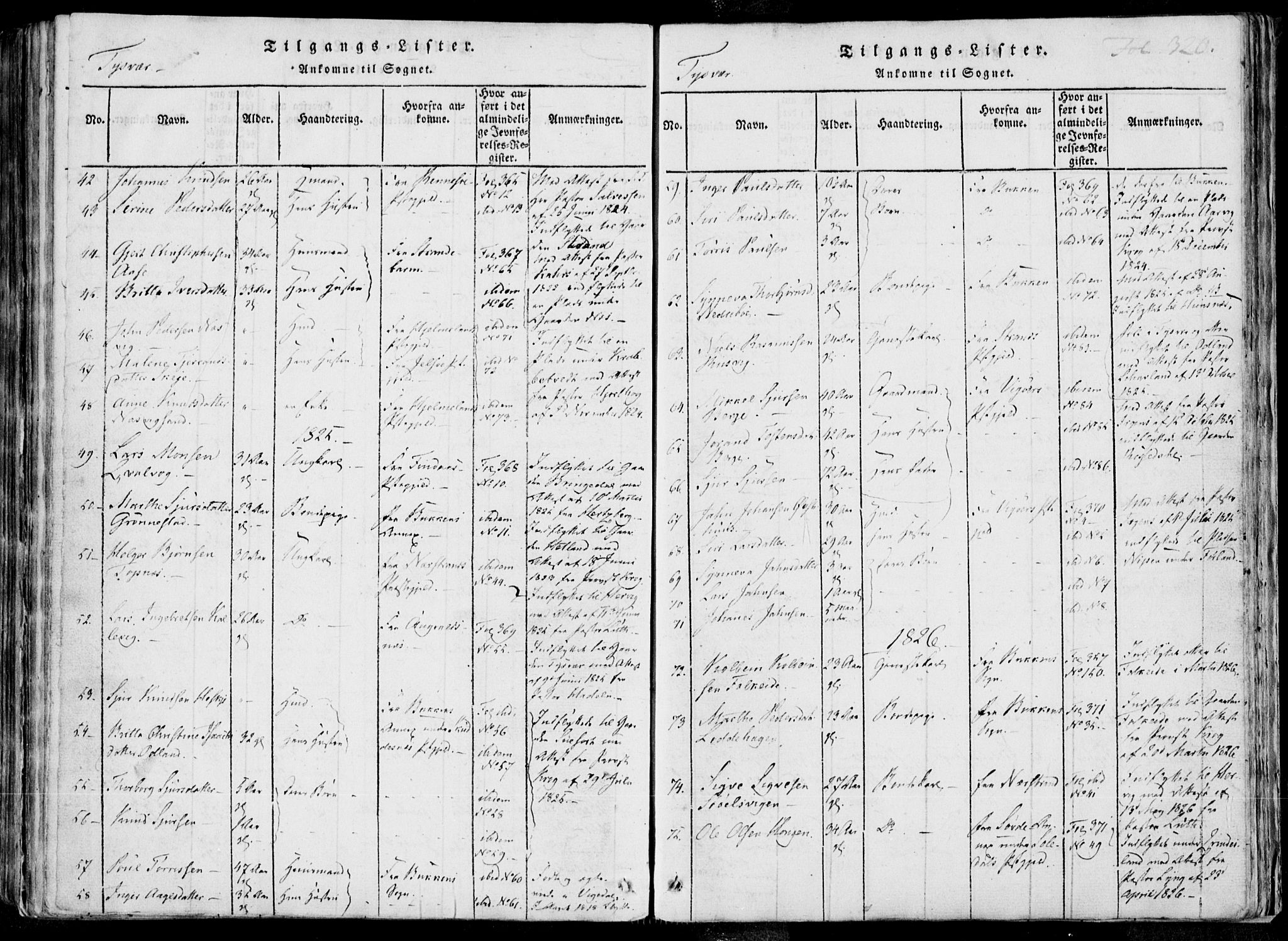 Skjold sokneprestkontor, AV/SAST-A-101847/H/Ha/Haa/L0004: Parish register (official) no. A 4 /1, 1815-1830, p. 320