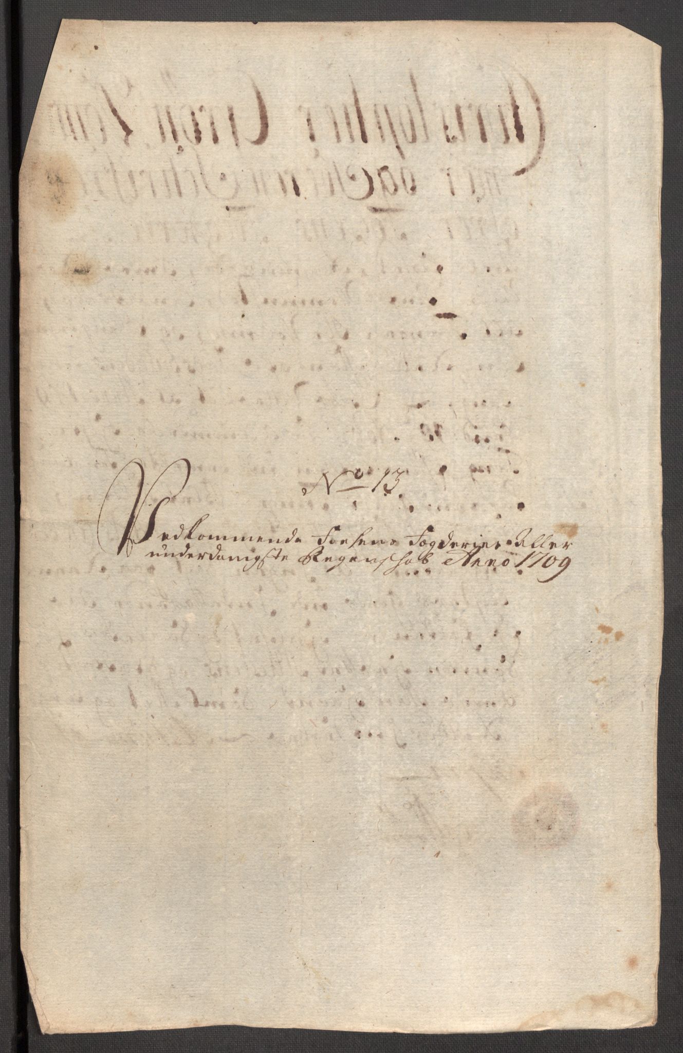 Rentekammeret inntil 1814, Reviderte regnskaper, Fogderegnskap, RA/EA-4092/R57/L3858: Fogderegnskap Fosen, 1708-1709, p. 303