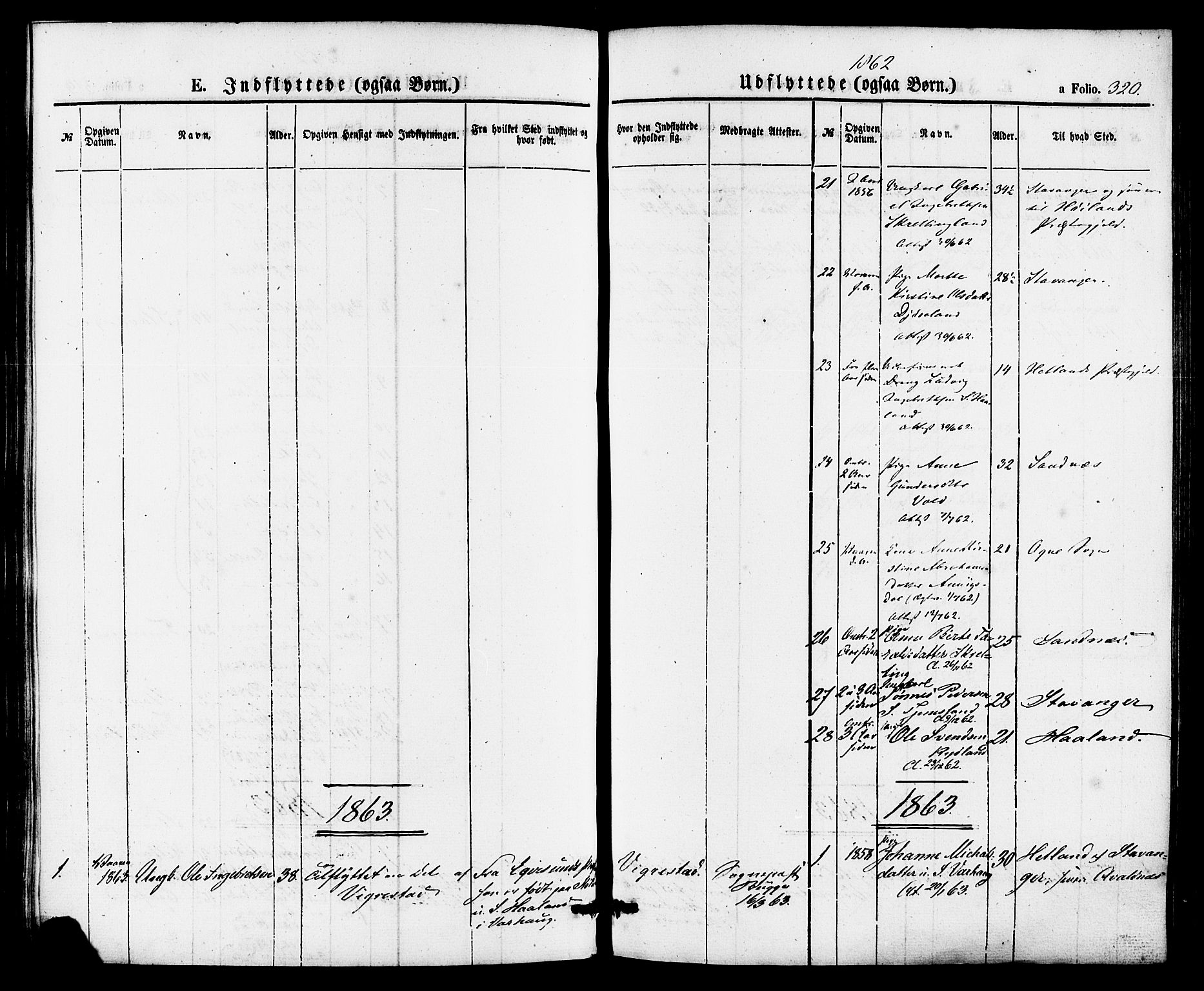 Hå sokneprestkontor, AV/SAST-A-101801/001/30BA/L0009: Parish register (official) no. A 8, 1855-1878, p. 320