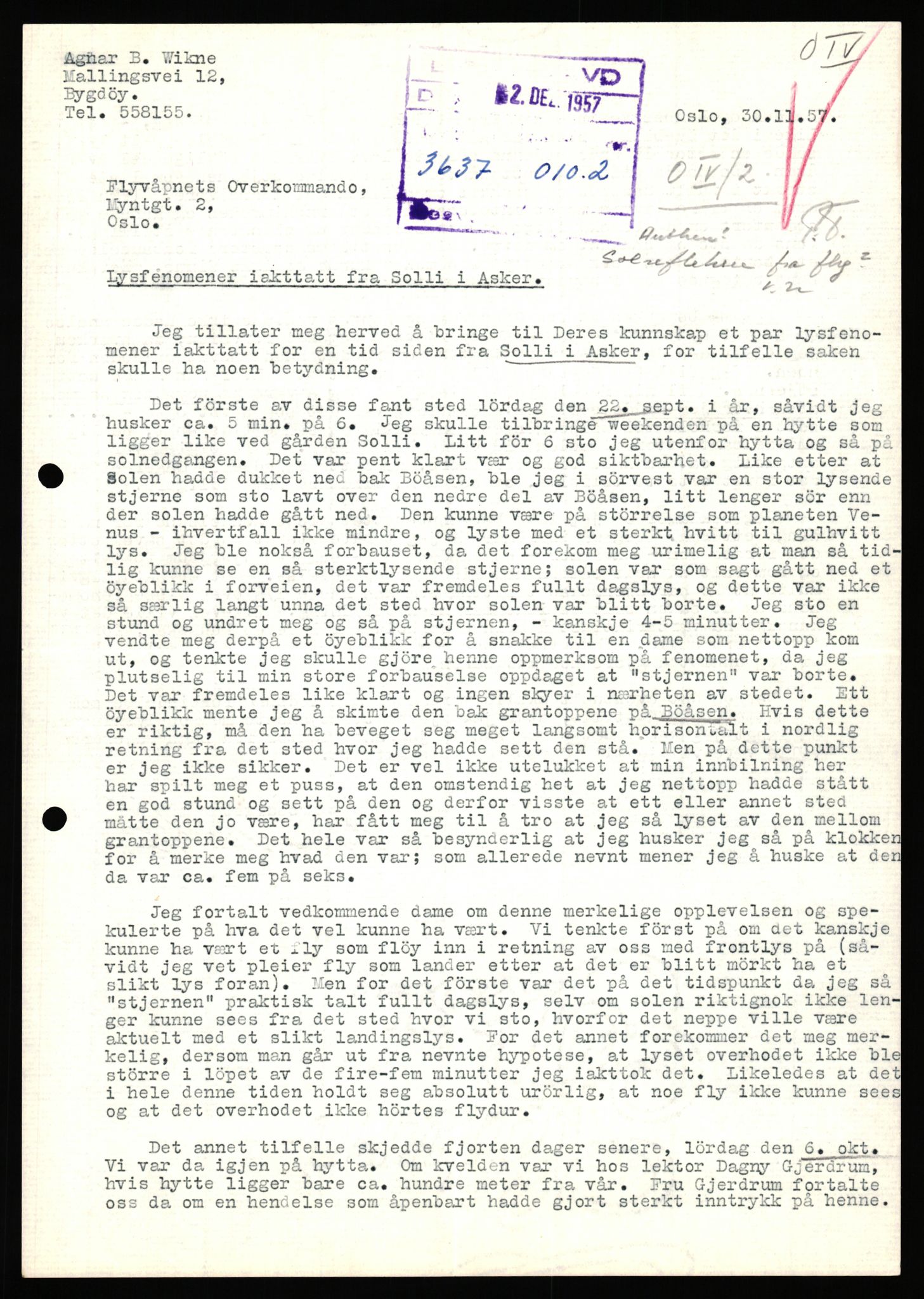 Forsvaret, Luftforsvarets overkommando/Luftforsvarsstaben, AV/RA-RAFA-2246/1/D/Da/L0124/0001: -- / UFO OVER NORSK TERRITORIUM, 1954-1970, p. 55