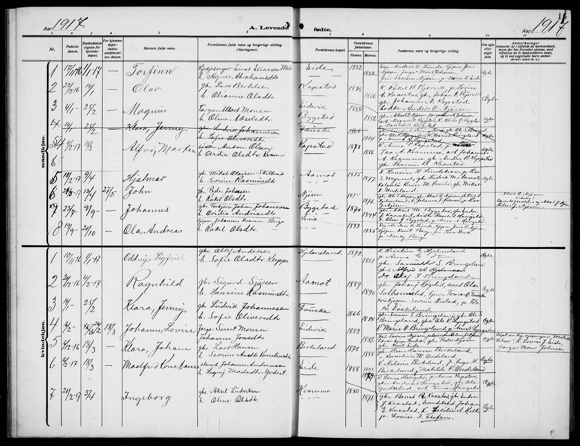 Gaular sokneprestembete, SAB/A-80001/H/Hab: Parish register (copy) no. B 4, 1912-1941, p. 16