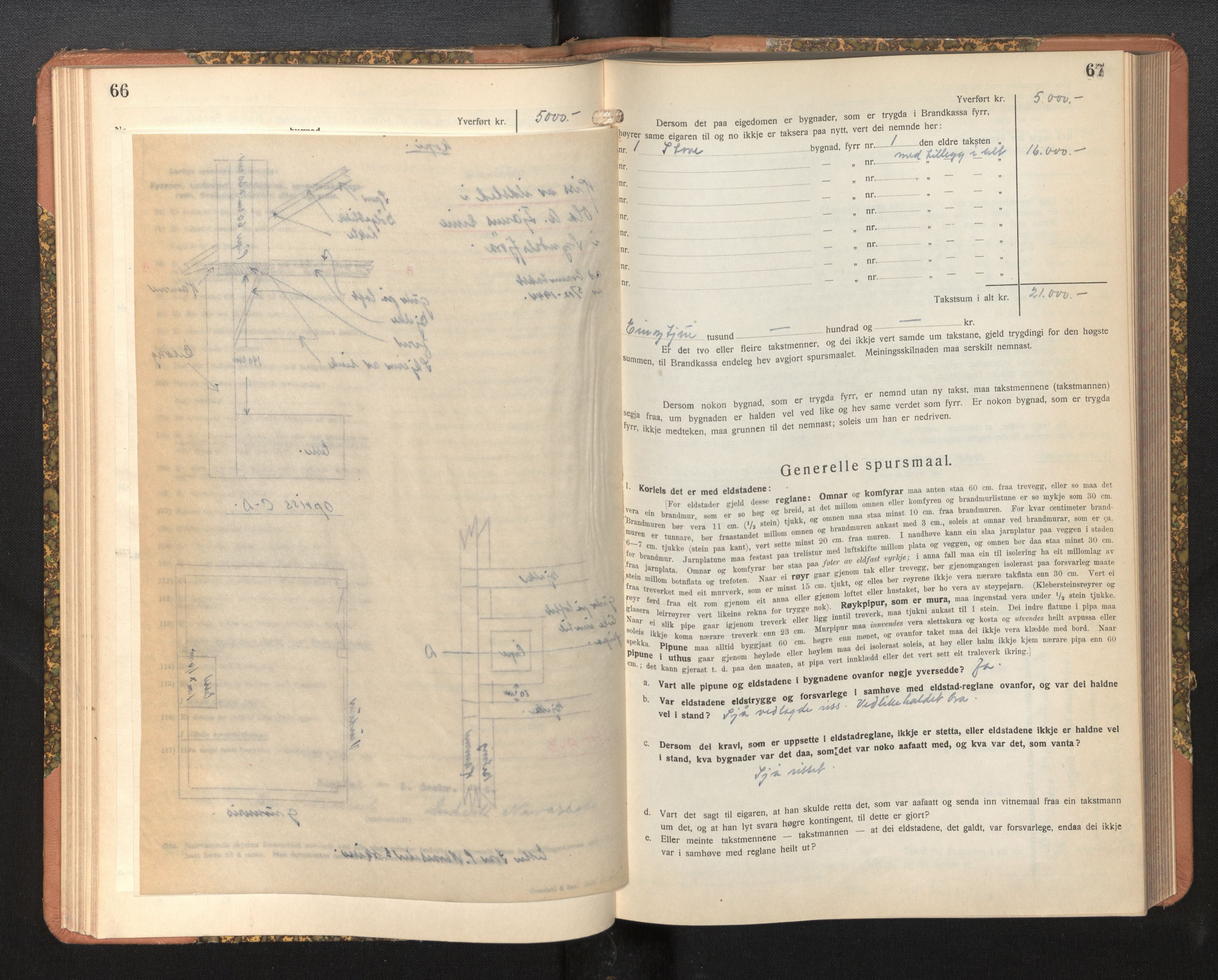 Lensmannen i Sogndal, AV/SAB-A-29901/0012/L0019: Branntakstprotokoll, Sogndalsfjøra, skjematakst, 1944-1954, p. 66-67