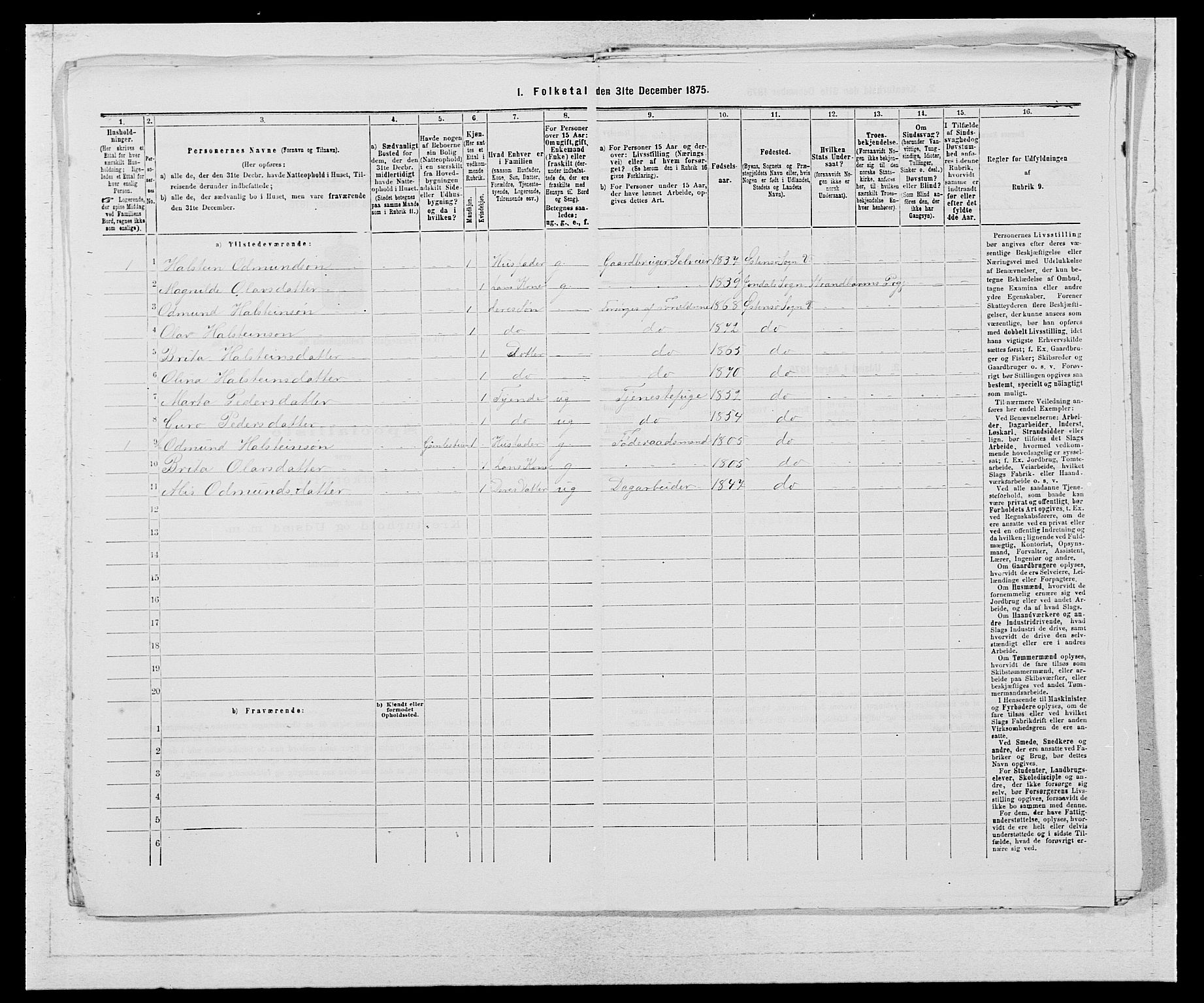 SAB, 1875 census for 1238P Vikør, 1875, p. 785