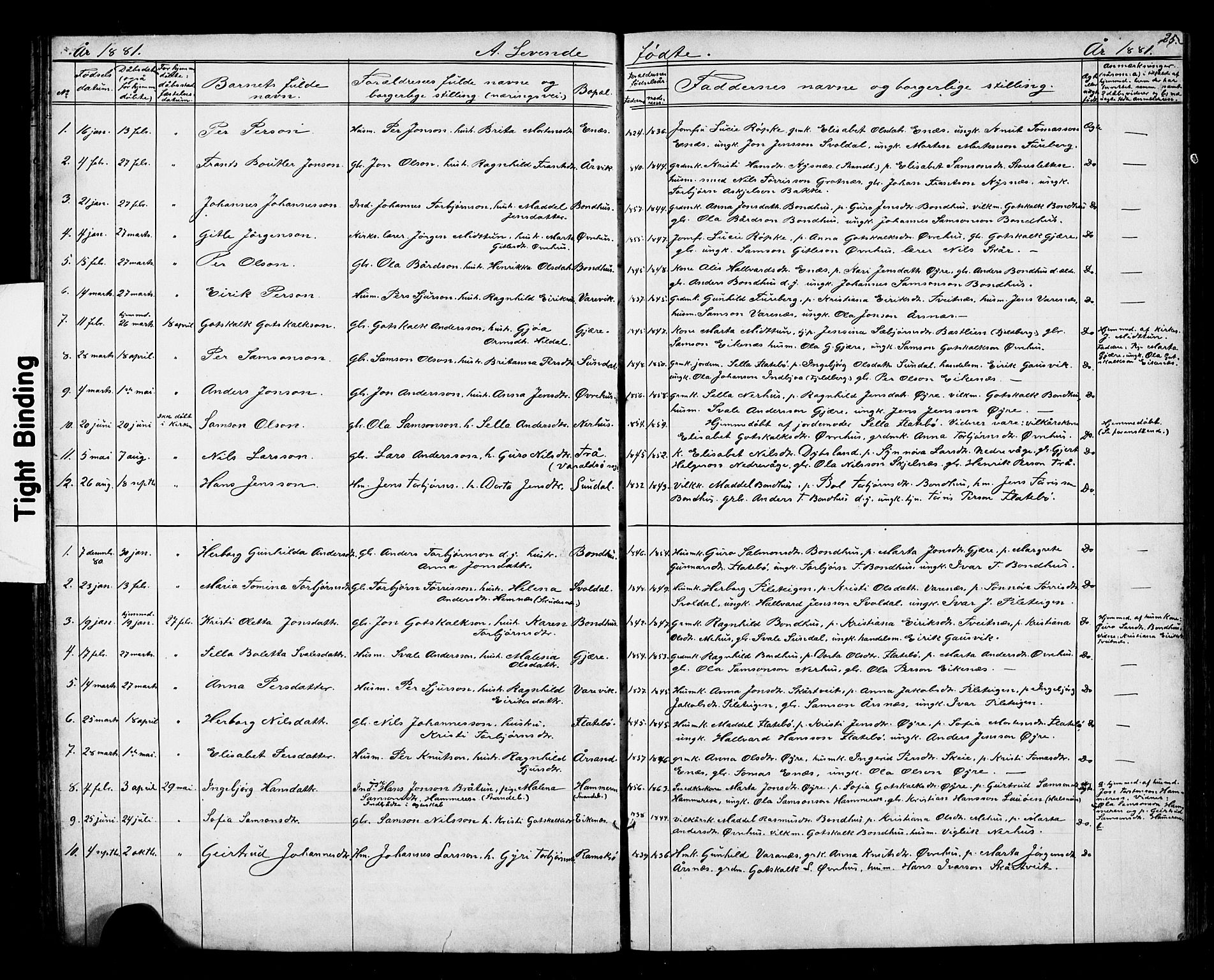 Kvinnherad sokneprestembete, SAB/A-76401/H/Hab: Parish register (copy) no. D 1, 1856-1905, p. 25