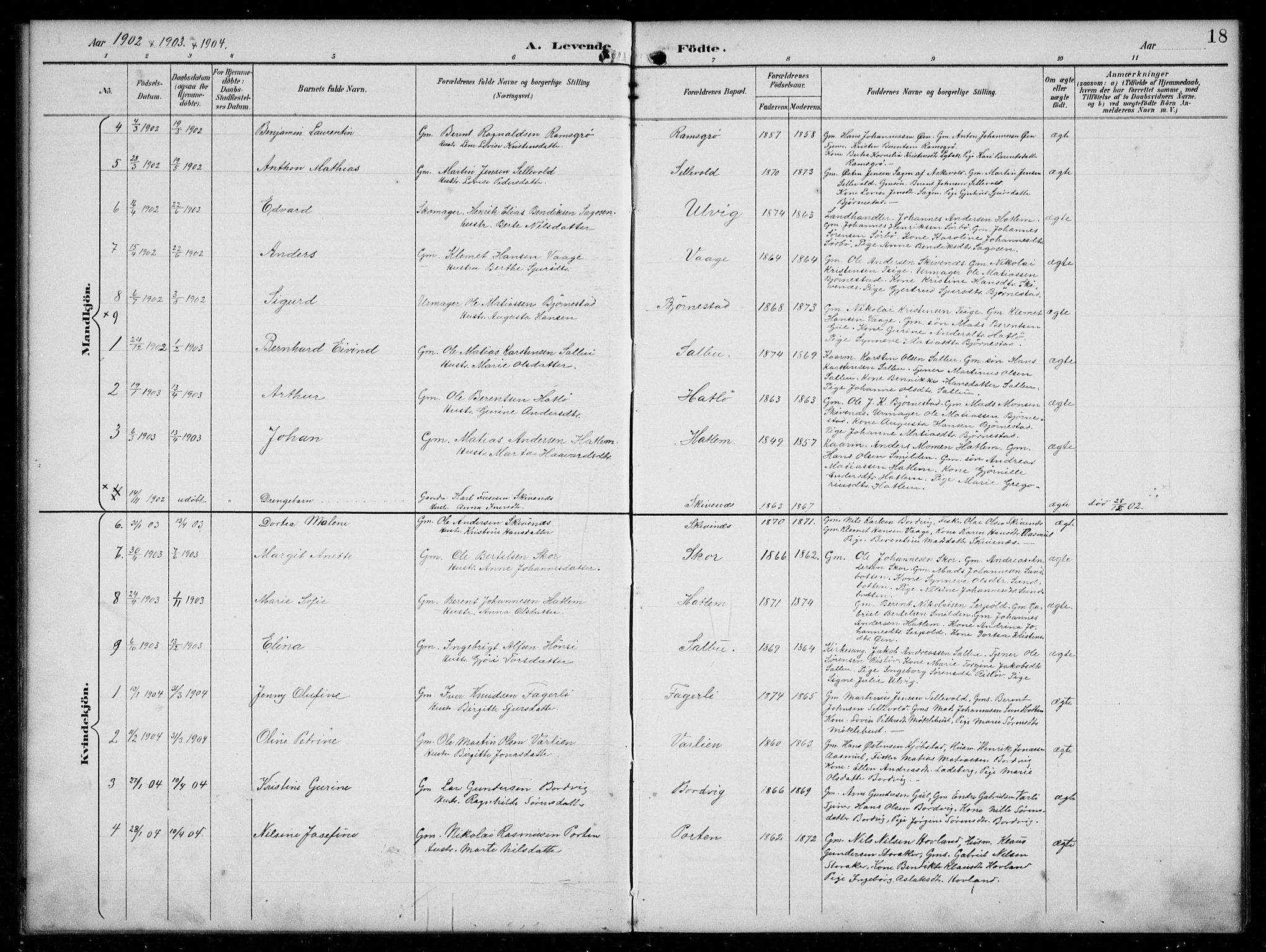 Hyllestad sokneprestembete, SAB/A-80401: Parish register (copy) no. C 3, 1894-1913, p. 18