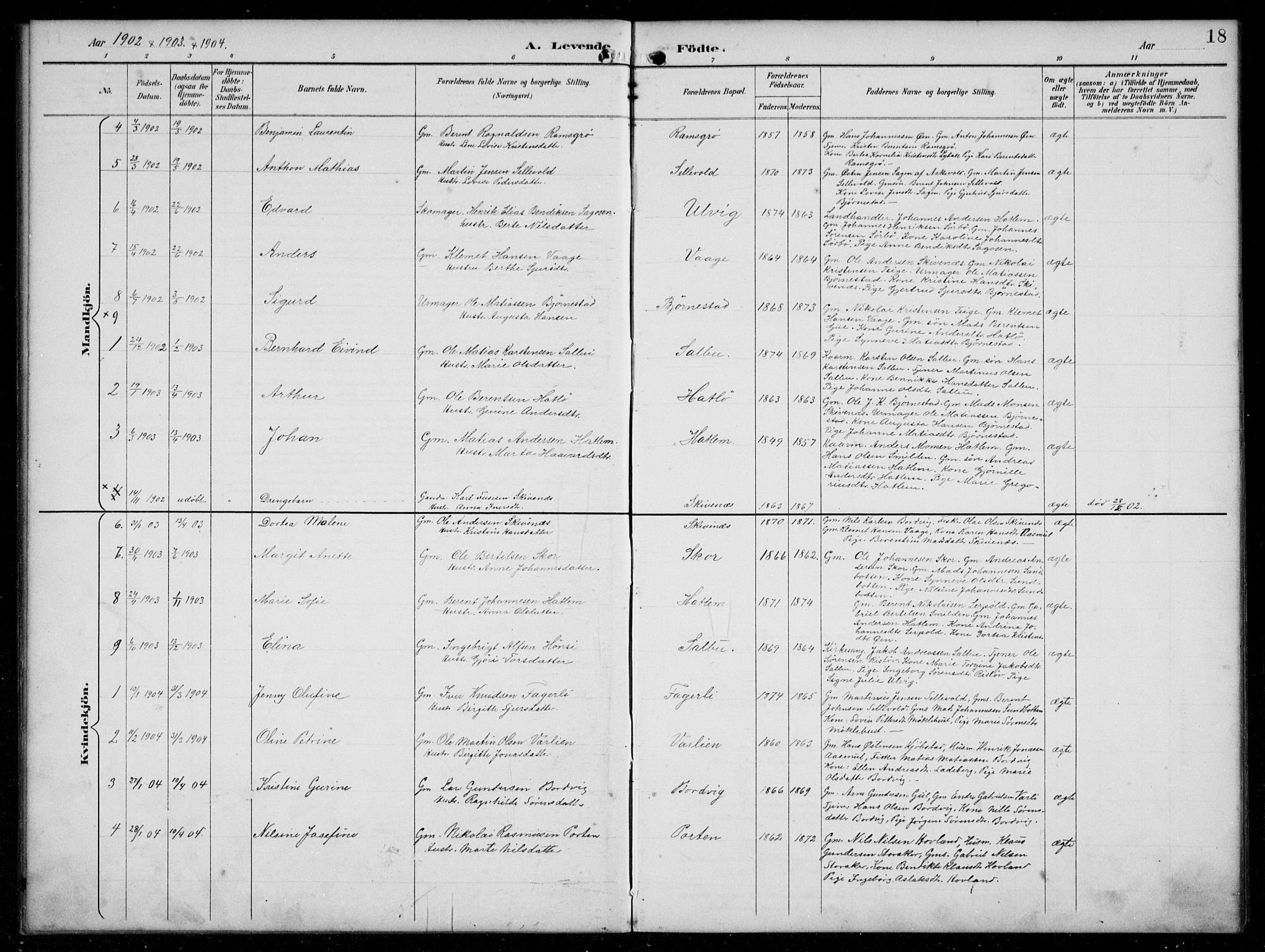 Hyllestad sokneprestembete, AV/SAB-A-80401: Parish register (copy) no. C 3, 1894-1913, p. 18